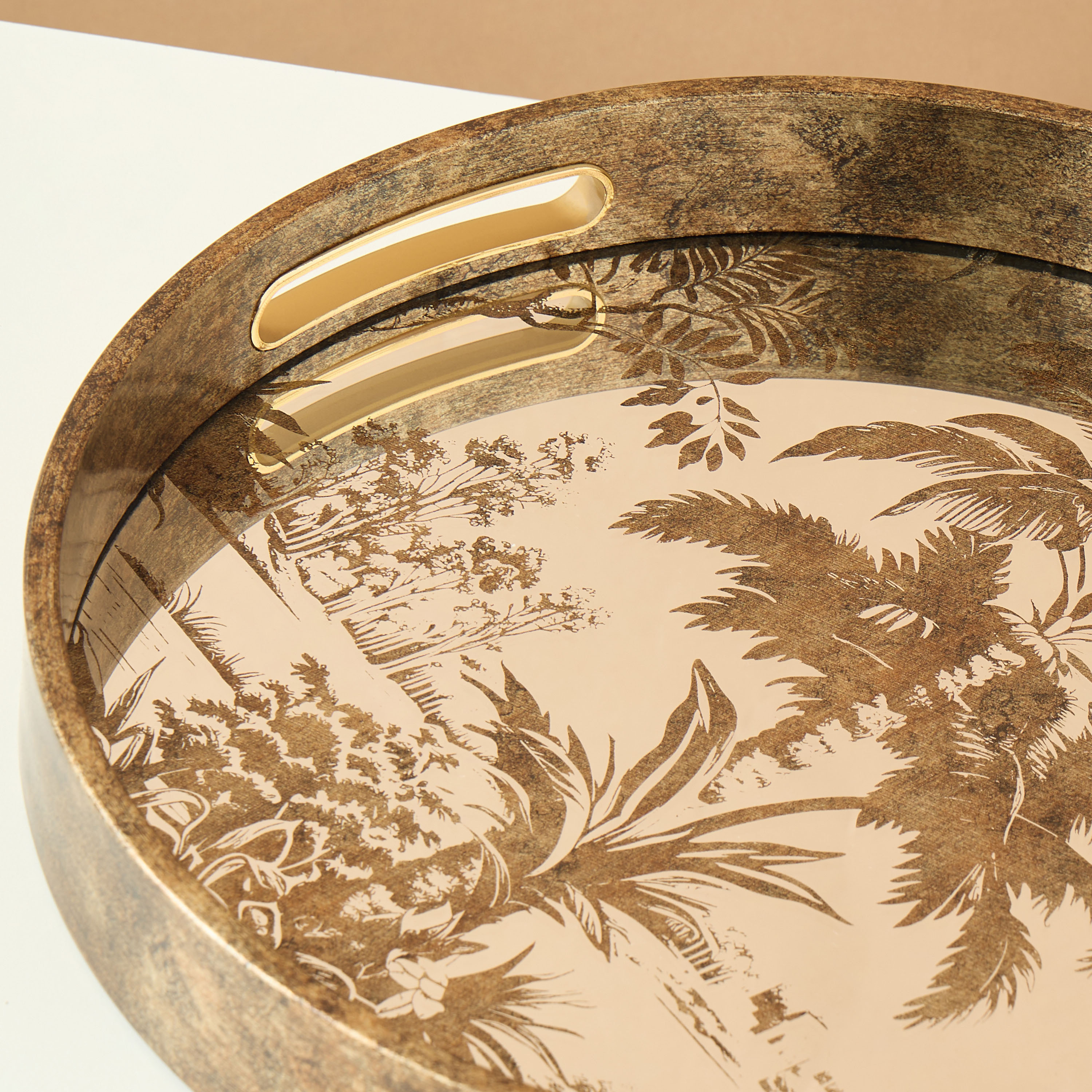 صينية زجاج ديكور بطبعات نخيل - 30×30 سم-household-dining-serveware-servingtrays-image-5
