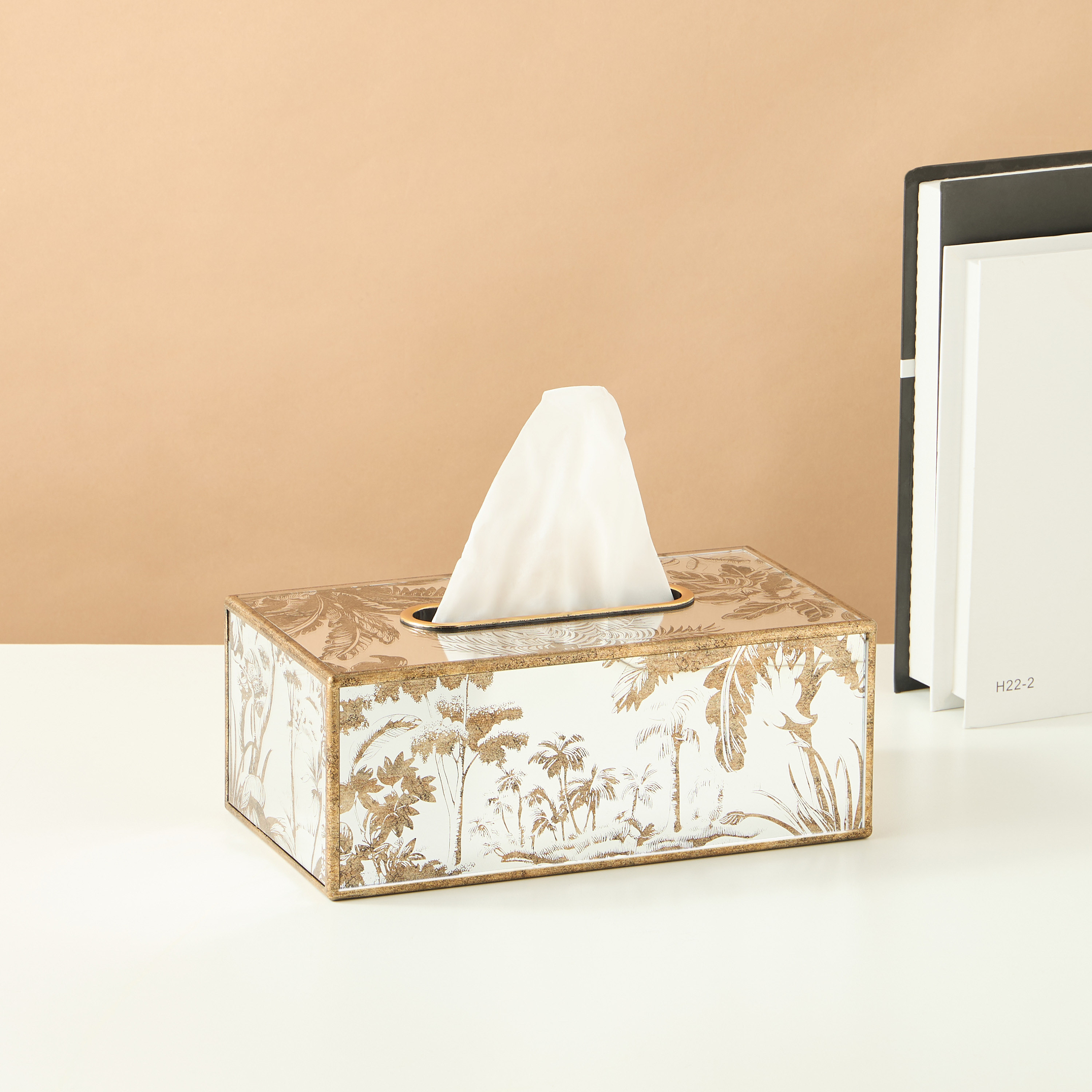 Palm Print Decorative Tissue Box-household-decor-decorativeobjectsandsculptures-image-1