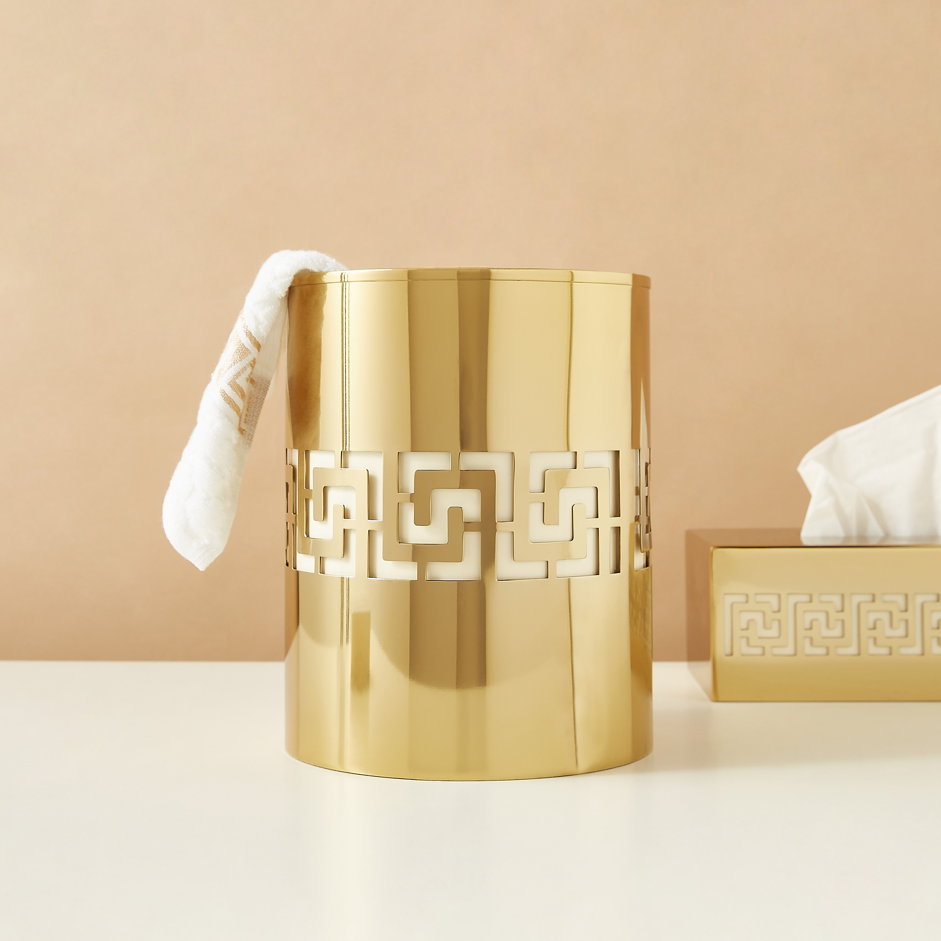 Gia Como Cutwork Detail Waste Bin-household-bathandlaundry-wastebinsandaccessories-image-1