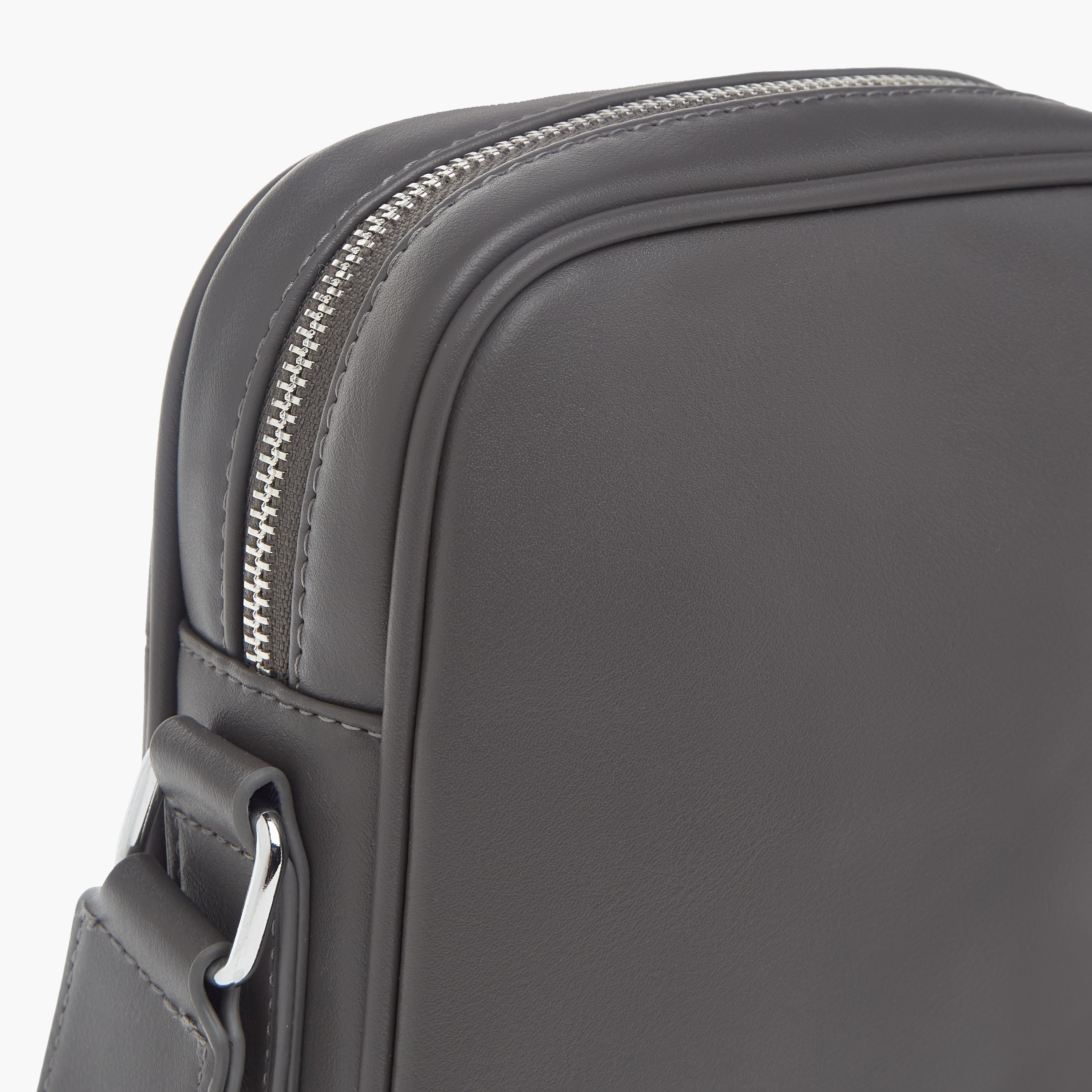 Duchini Textured Crossbody Bag with Zip Closure and Adjustable Strap-men-bags-image-5