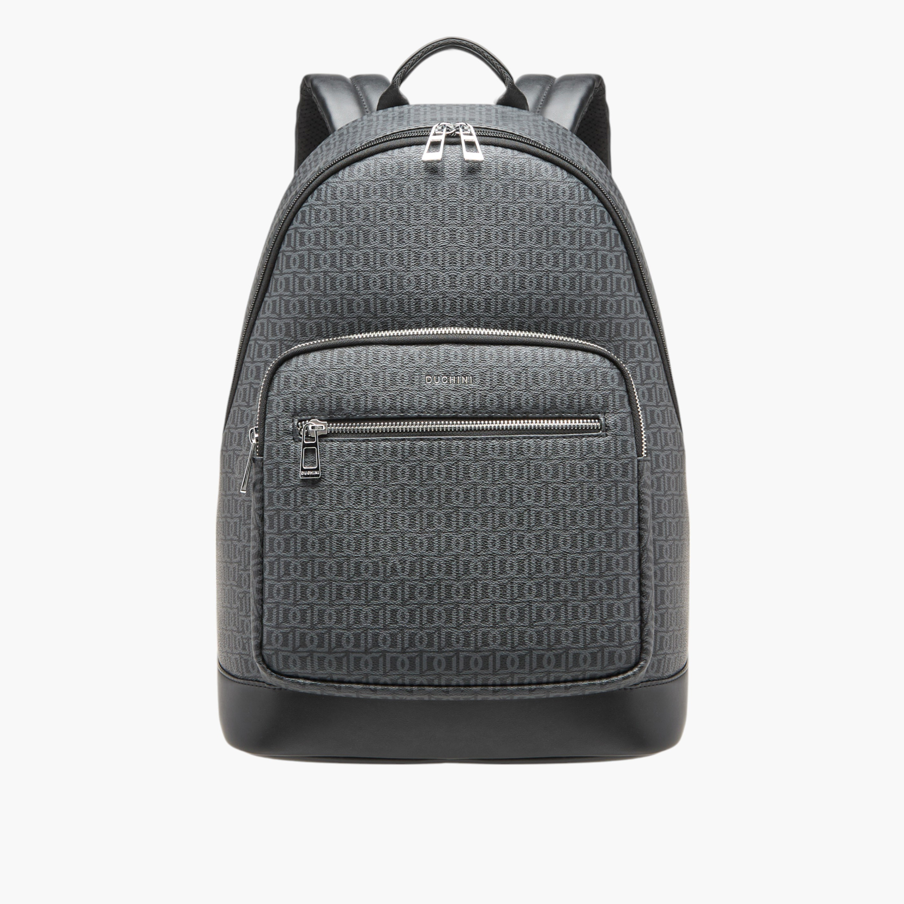 شنطة ظهر بطبعات مونوجرام بسحاب إغلاق وقسم للابتوب من دوتشيني - 31x43x17 سم-women-bagsandwallets-backpacks-image-1