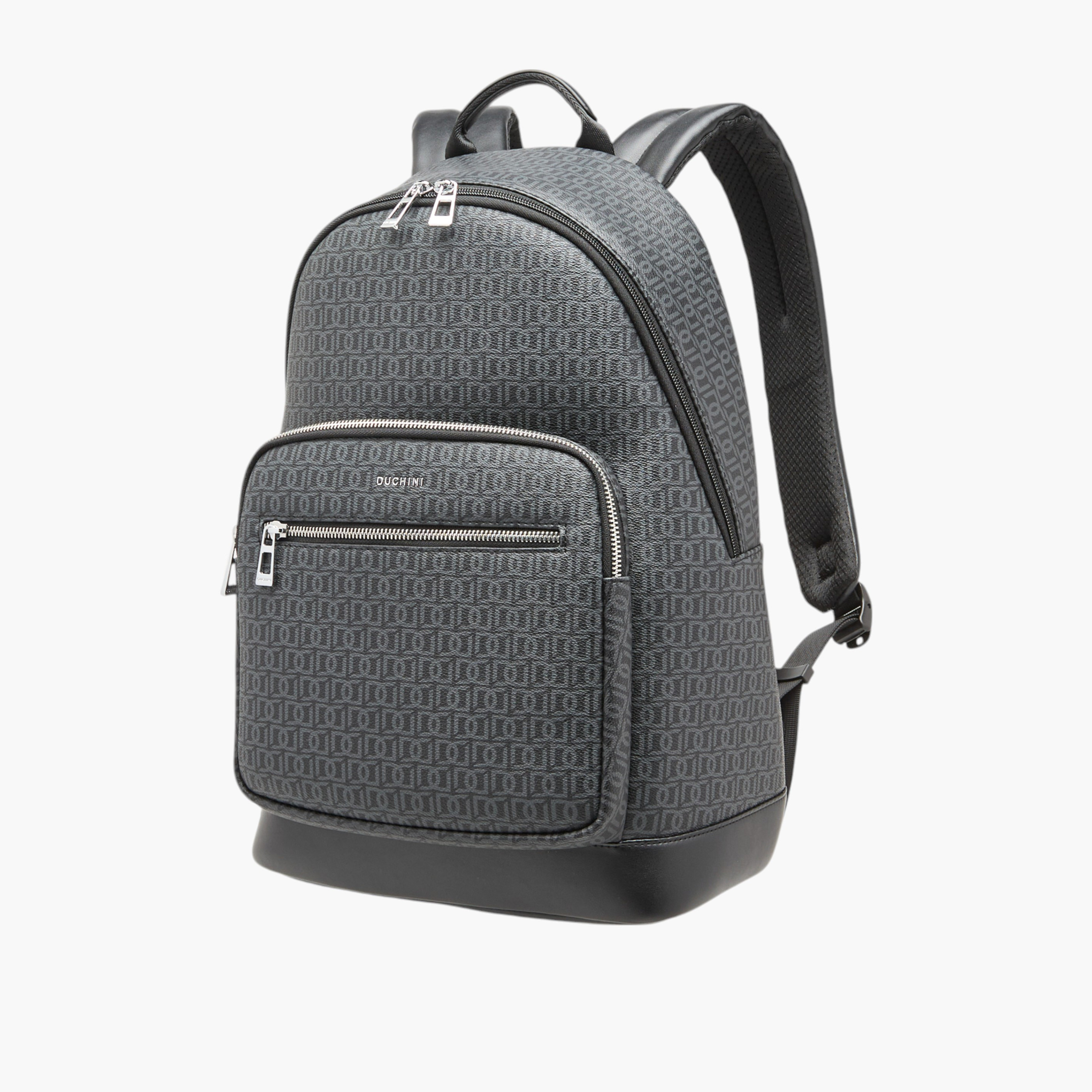 شنطة ظهر بطبعات مونوجرام بسحاب إغلاق وقسم للابتوب من دوتشيني - 31x43x17 سم-women-bagsandwallets-backpacks-image-3