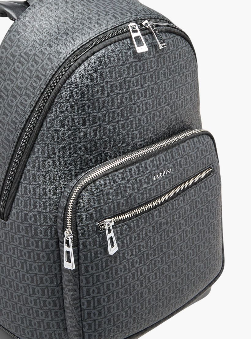 شنطة ظهر بطبعات مونوجرام بسحاب إغلاق وقسم للابتوب من دوتشيني - 31x43x17 سم-women-bagsandwallets-backpacks-image-5
