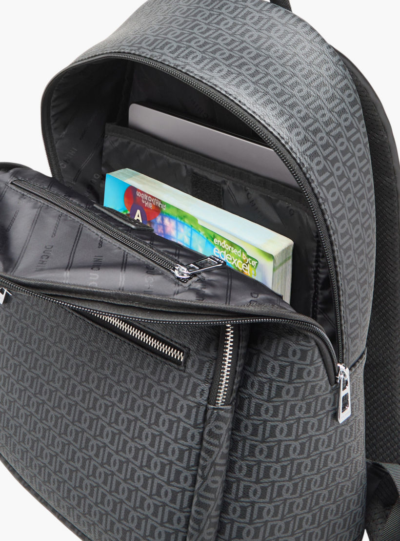 شنطة ظهر بطبعات مونوجرام بسحاب إغلاق وقسم للابتوب من دوتشيني - 31x43x17 سم-women-bagsandwallets-backpacks-image-7