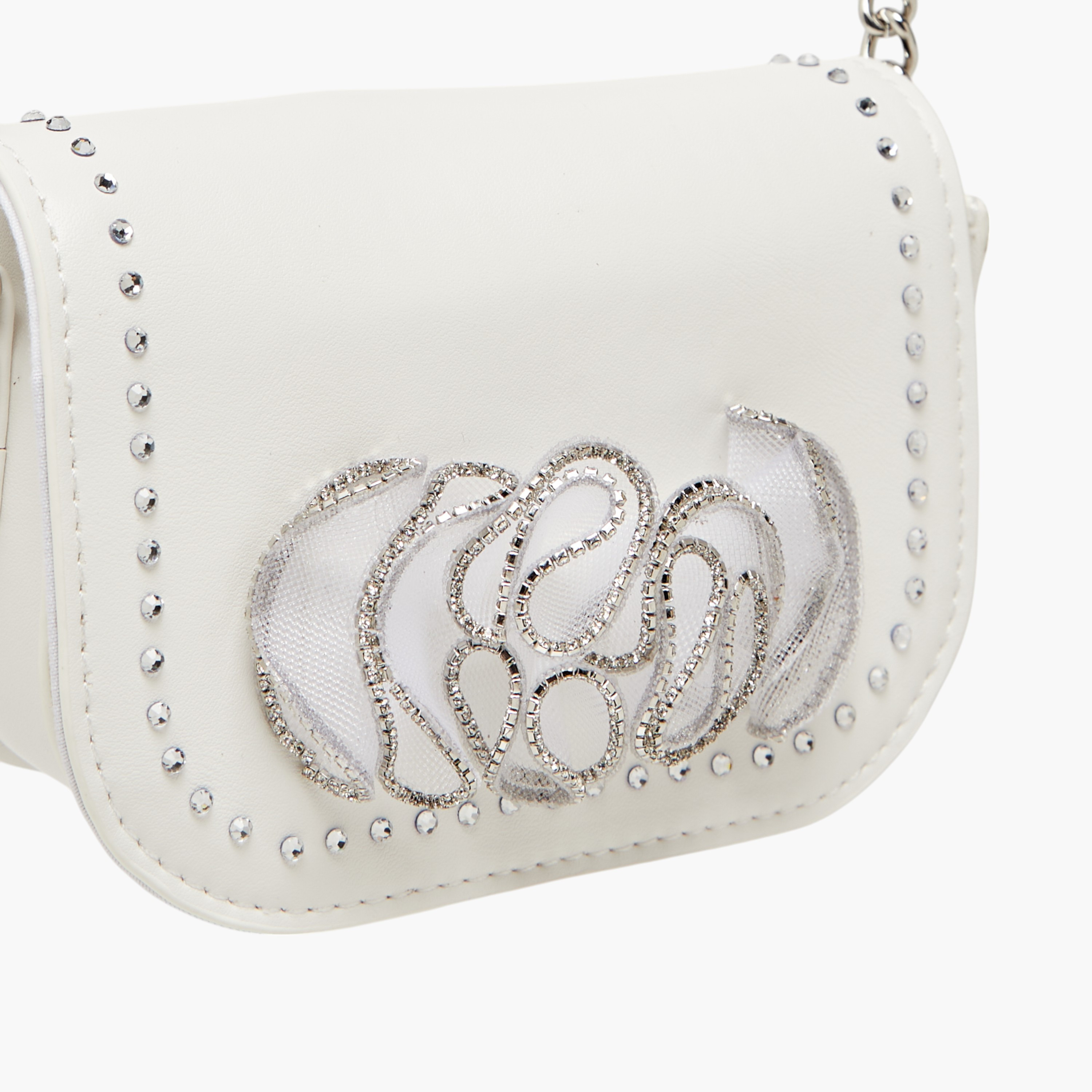 Celeste Embellished Crossbody Bag with Chain Strap and Button Closure-girls-accessories-bags-image-4