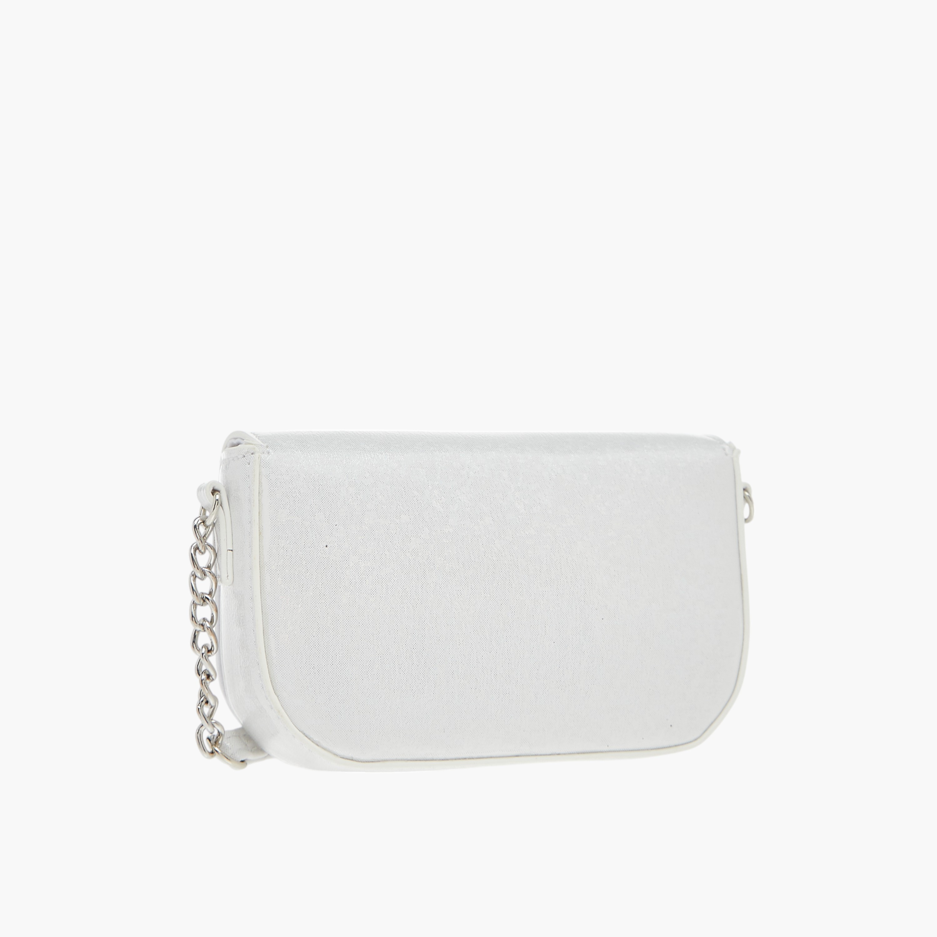 Celeste Bow Embellished Crossbody Bag with Chain Detail Strap and Flap Closure-girls-accessories-bags-image-3