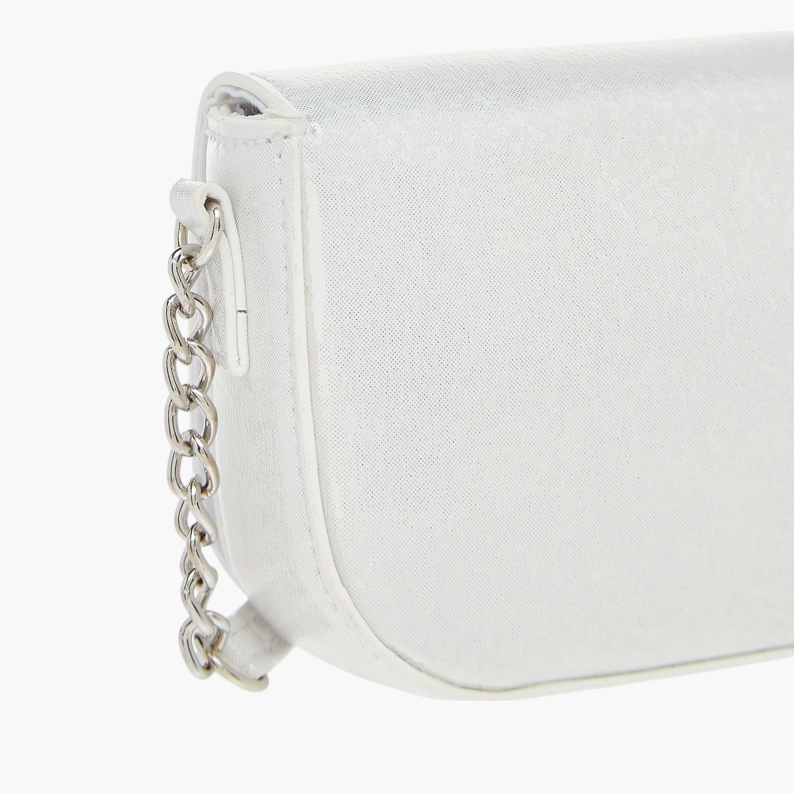 Celeste Bow Embellished Crossbody Bag with Chain Detail Strap and Flap Closure-girls-accessories-bags-image-5