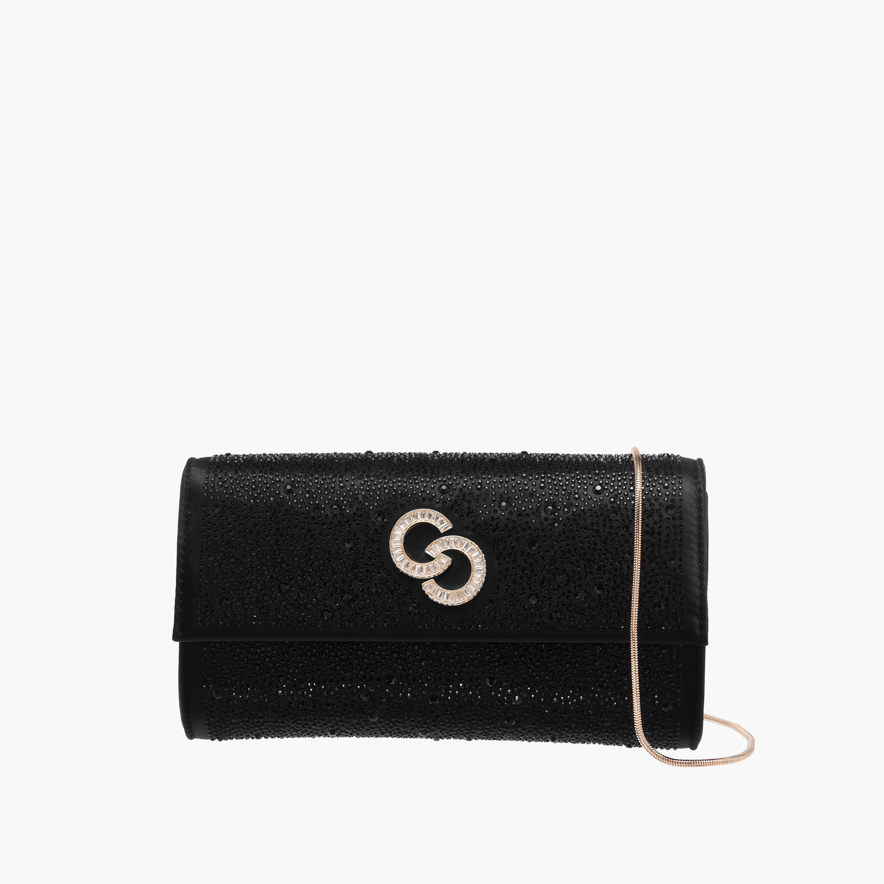 Celeste Embellished Crossbody Bag with Chain Strap and Magnetic Button Closure-women-bagsandwallets-handbags-image-1
