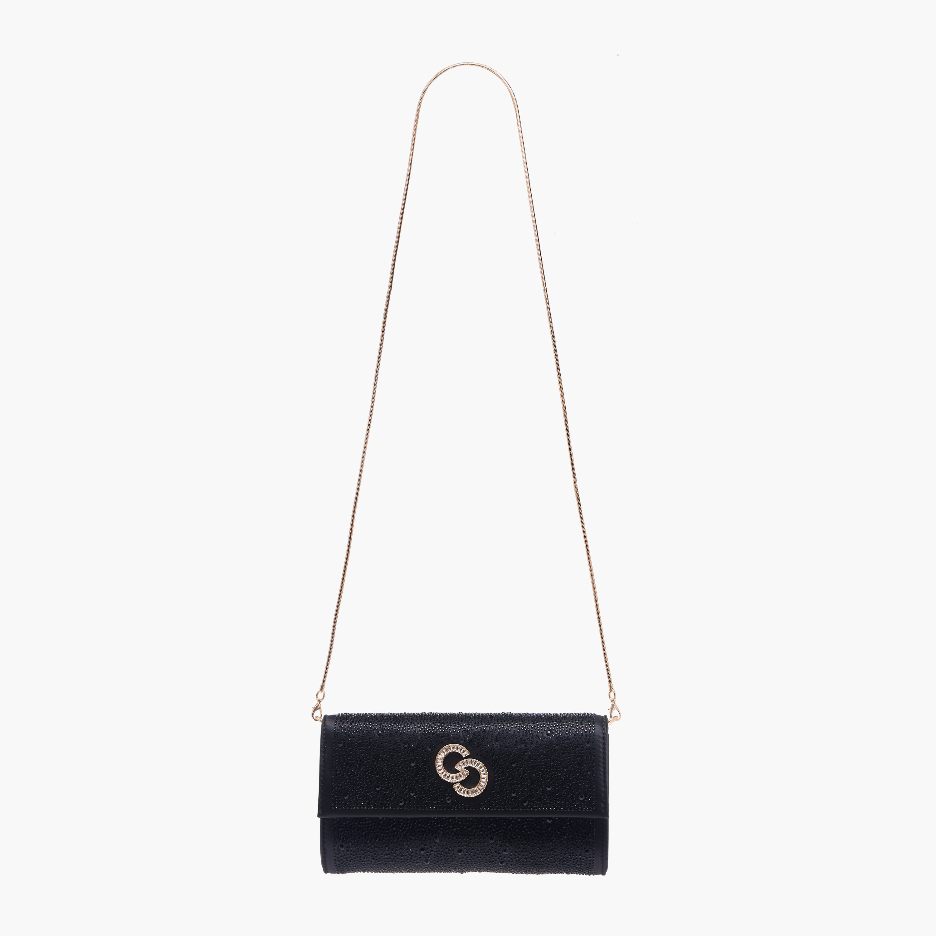 Celeste Embellished Crossbody Bag with Chain Strap and Magnetic Button Closure-women-bagsandwallets-handbags-image-2