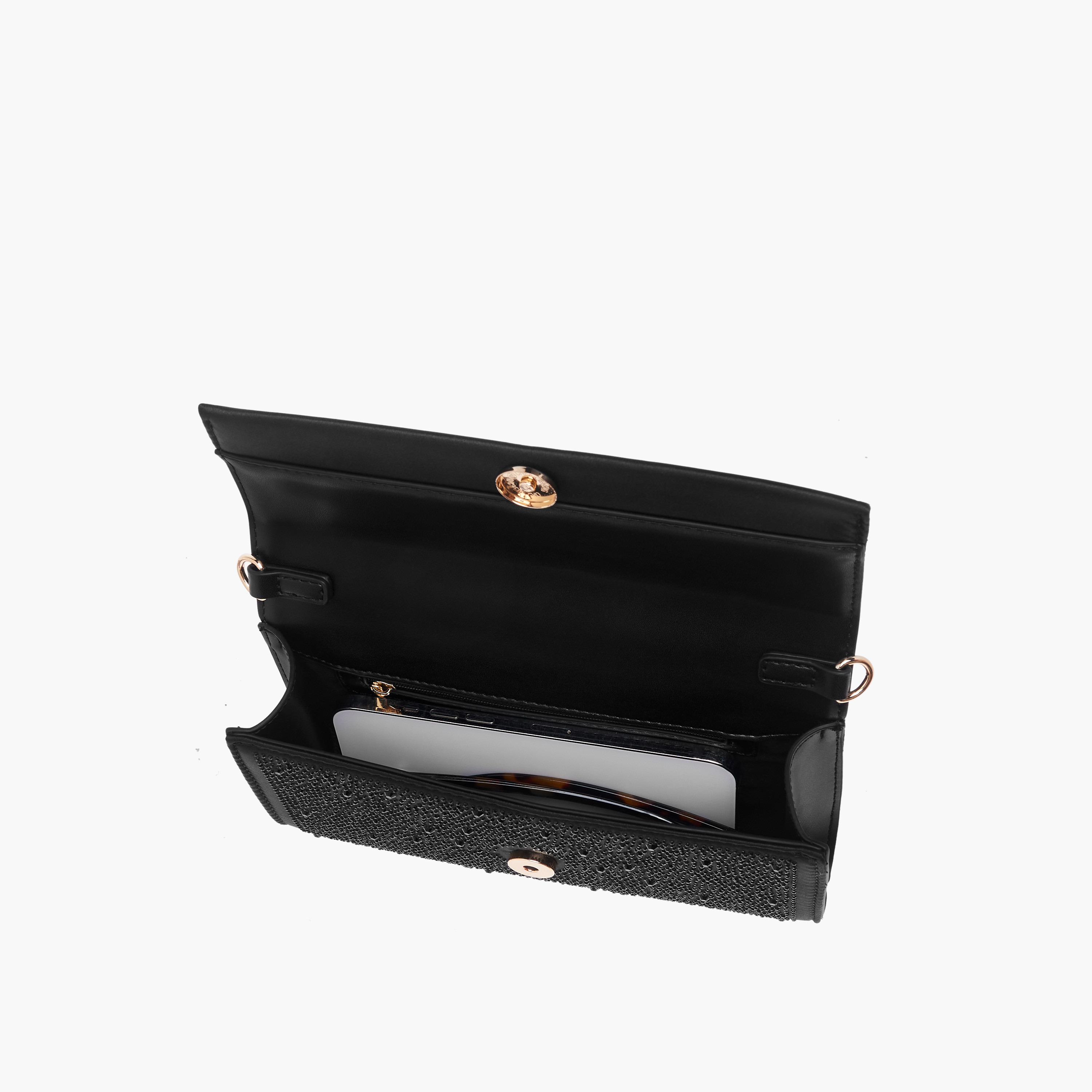 Celeste Embellished Crossbody Bag with Chain Strap and Magnetic Button Closure-women-bagsandwallets-handbags-image-7