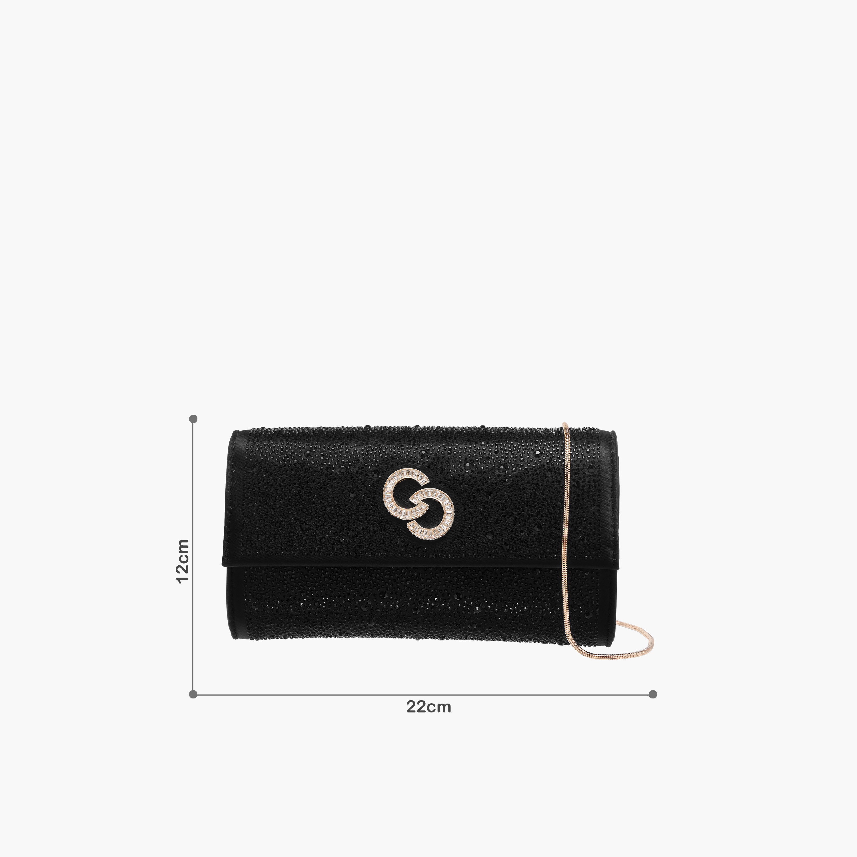 Celeste Embellished Crossbody Bag with Chain Strap and Magnetic Button Closure-women-bagsandwallets-handbags-image-8