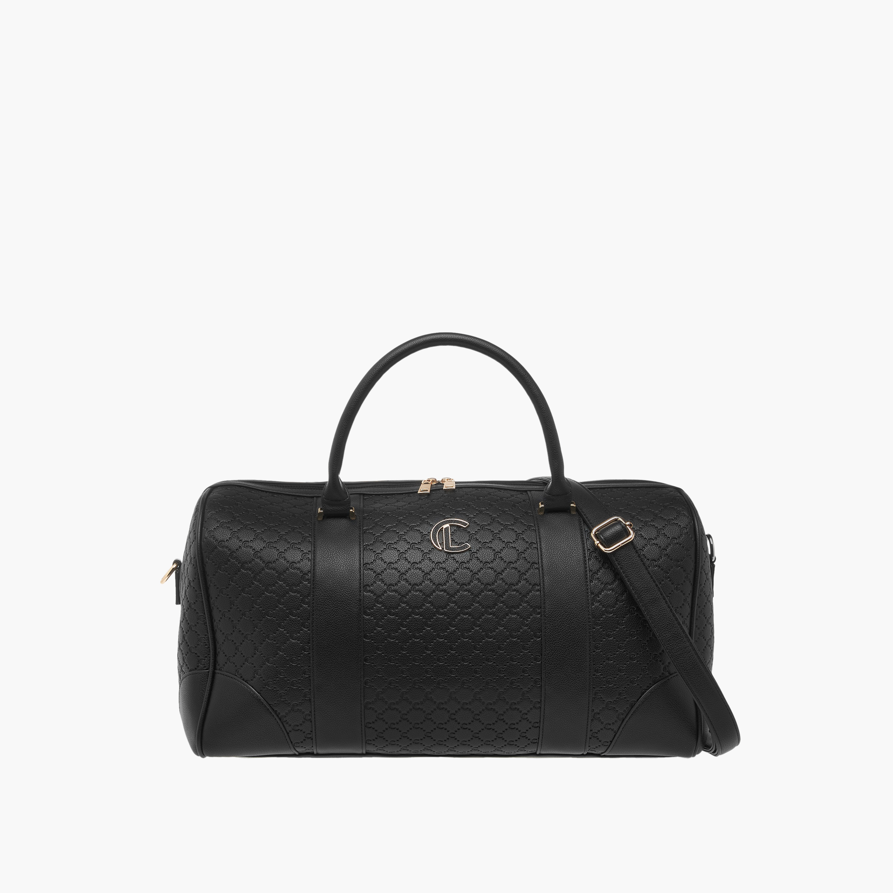 Le Confort Monogram Textured Duffel Bag with Zip Closure with Double Handle-travel-luggagesandbags-dufflebags-image-1