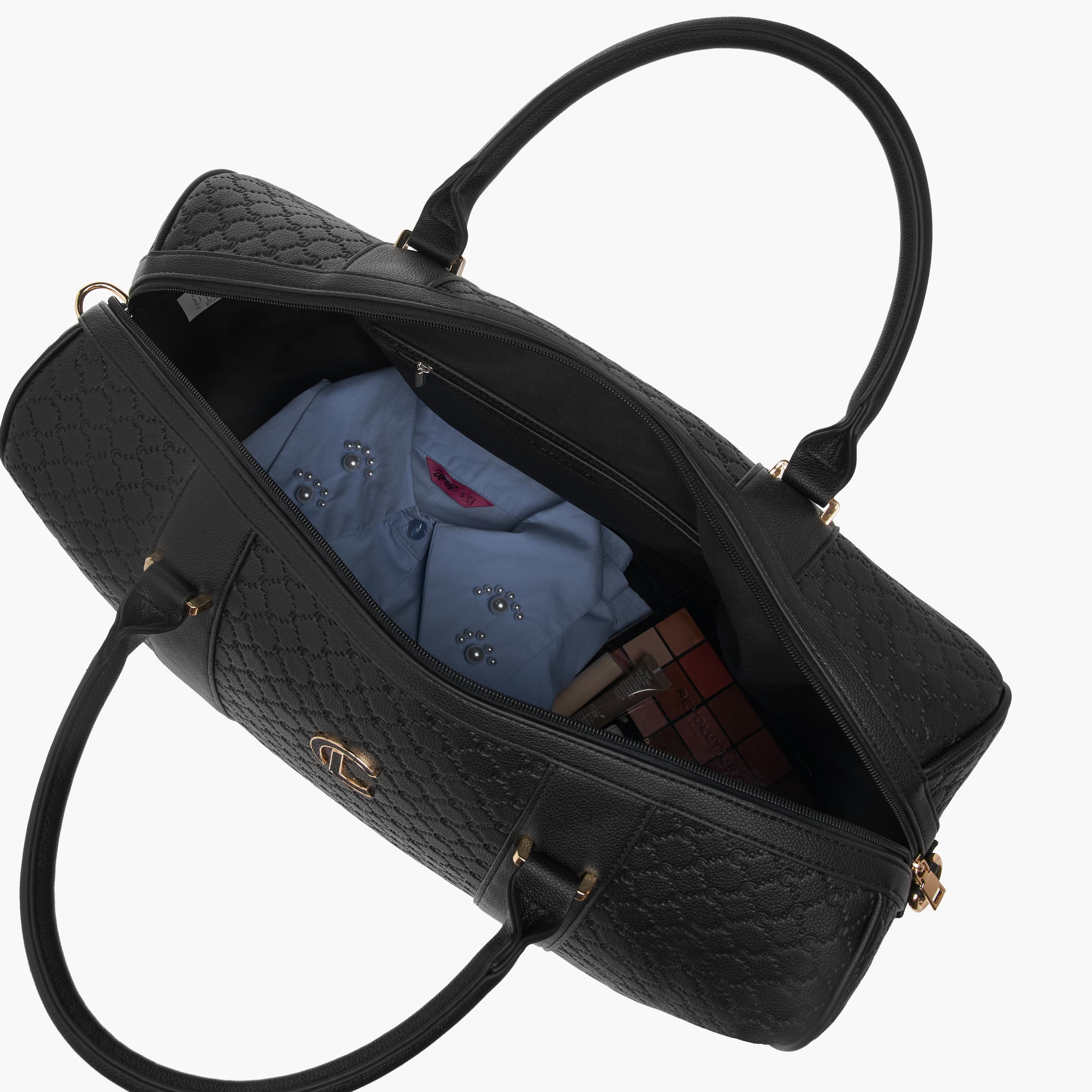 Le Confort Monogram Textured Duffel Bag with Zip Closure with Double Handle-travel-luggagesandbags-dufflebags-image-6