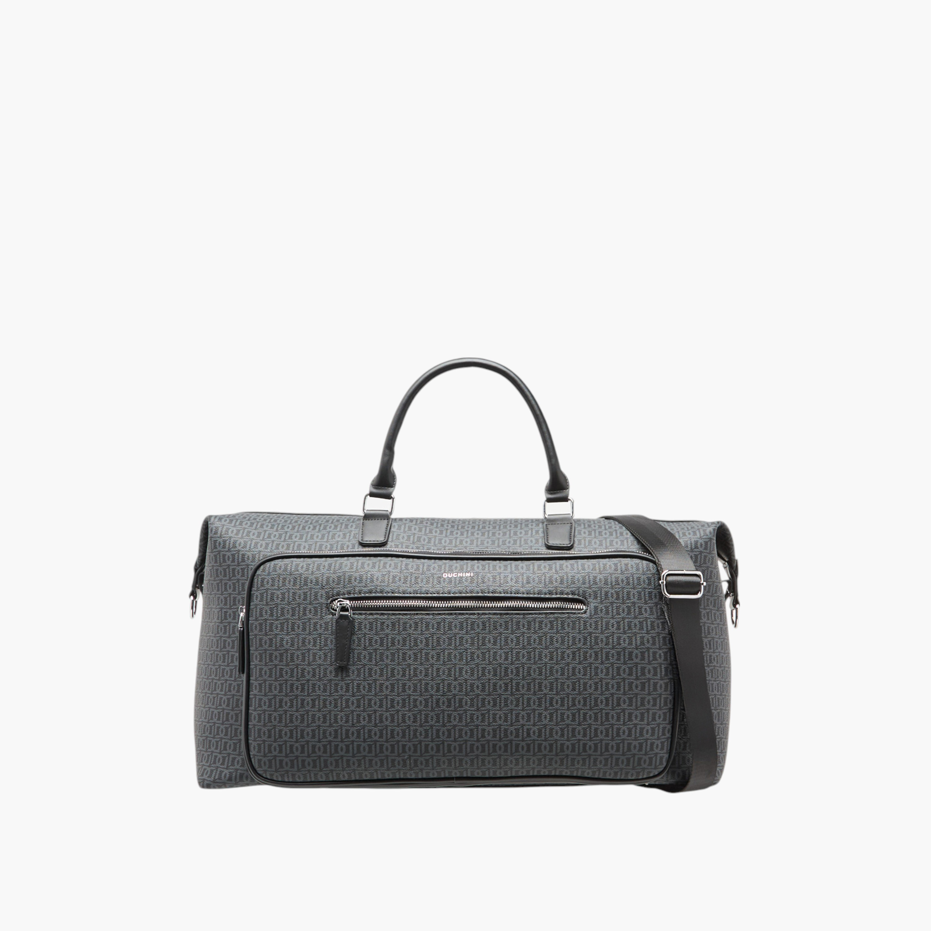 شنطة دافل بمقبض مزدوج وسحاب إغلاق وطبعات مونوجرام من دوتشيني-travel-luggagesandbags-dufflebags-image-1