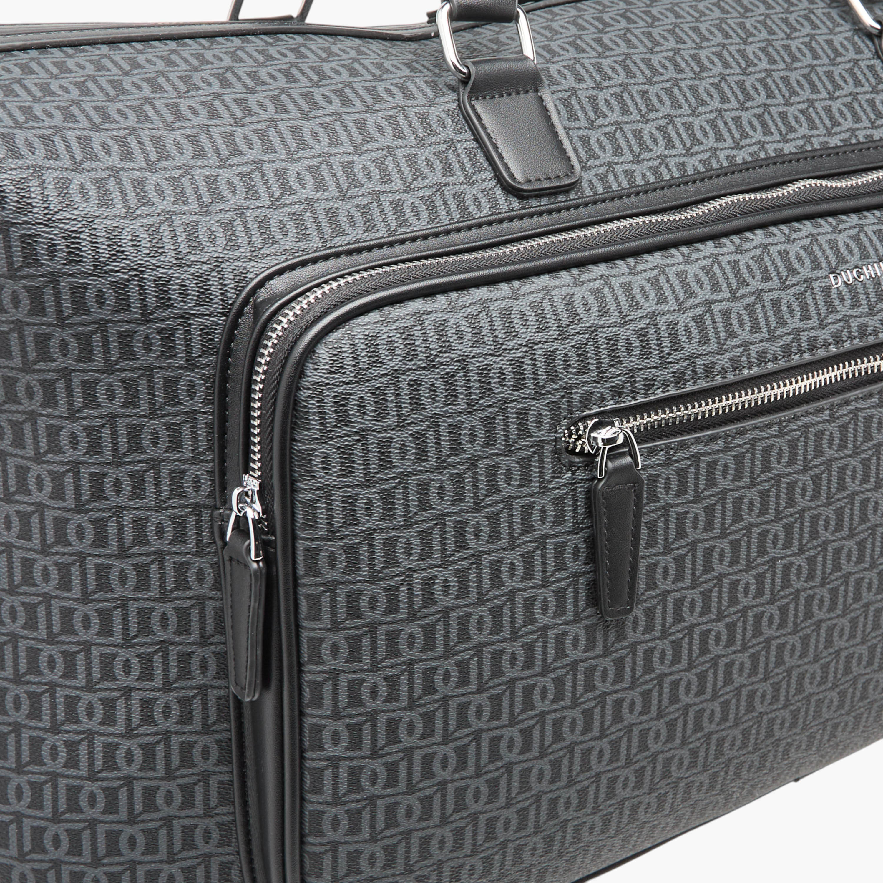 شنطة دافل بمقبض مزدوج وسحاب إغلاق وطبعات مونوجرام من دوتشيني-travel-luggagesandbags-dufflebags-image-5