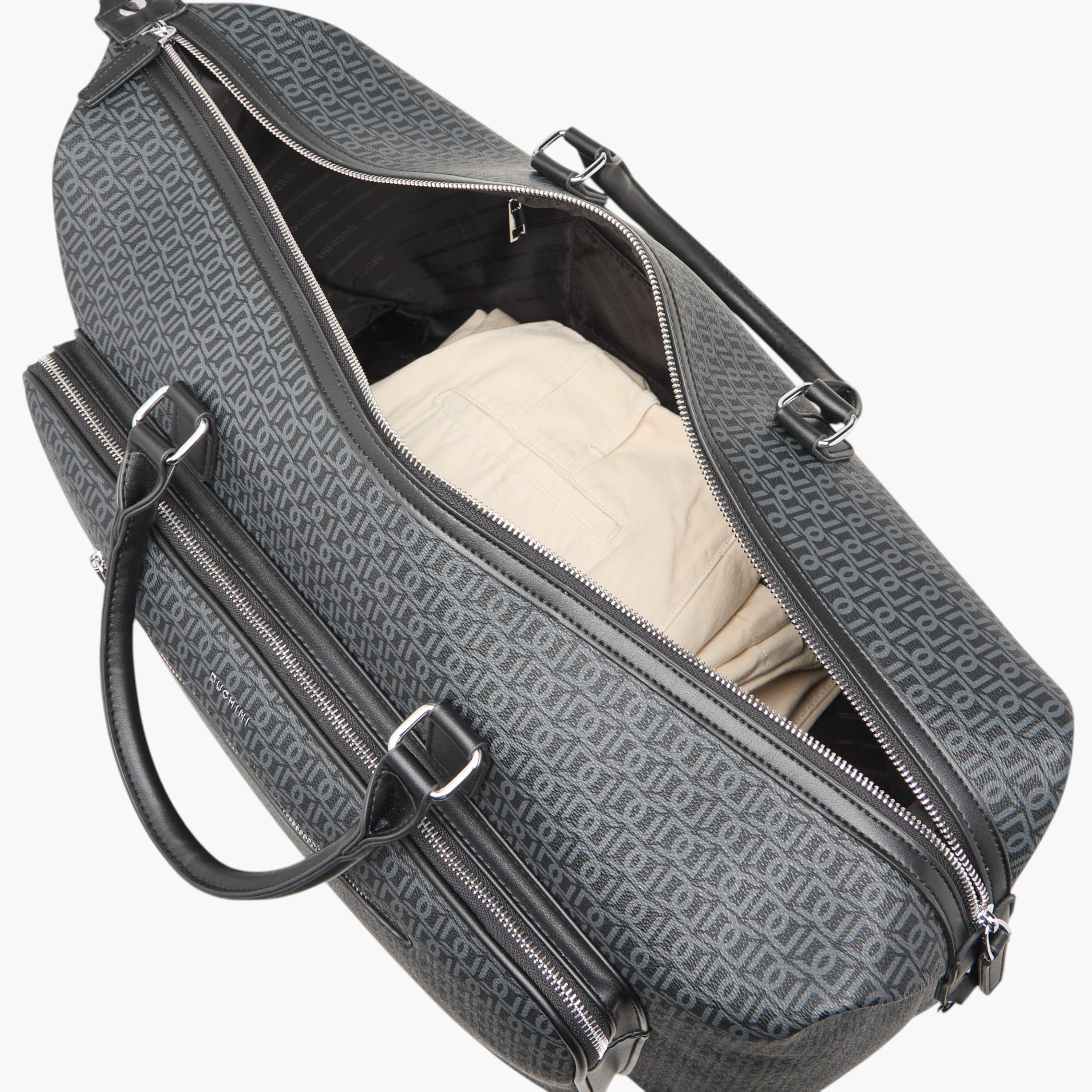 شنطة دافل بمقبض مزدوج وسحاب إغلاق وطبعات مونوجرام من دوتشيني-travel-luggagesandbags-dufflebags-image-10