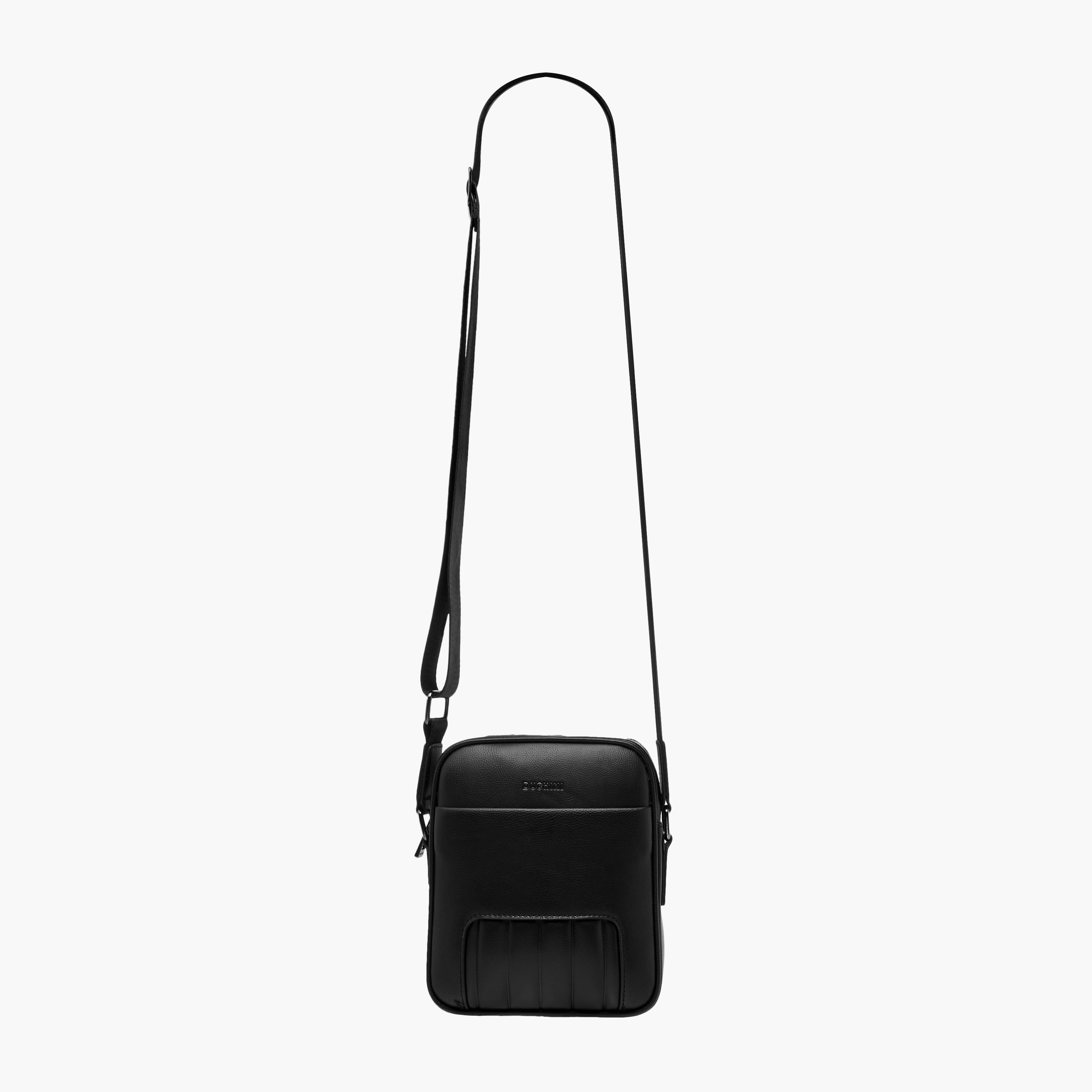 Duchini Textured Crossbody Bag with Adjustable Strap and Zip Closure-men-bags-image-2