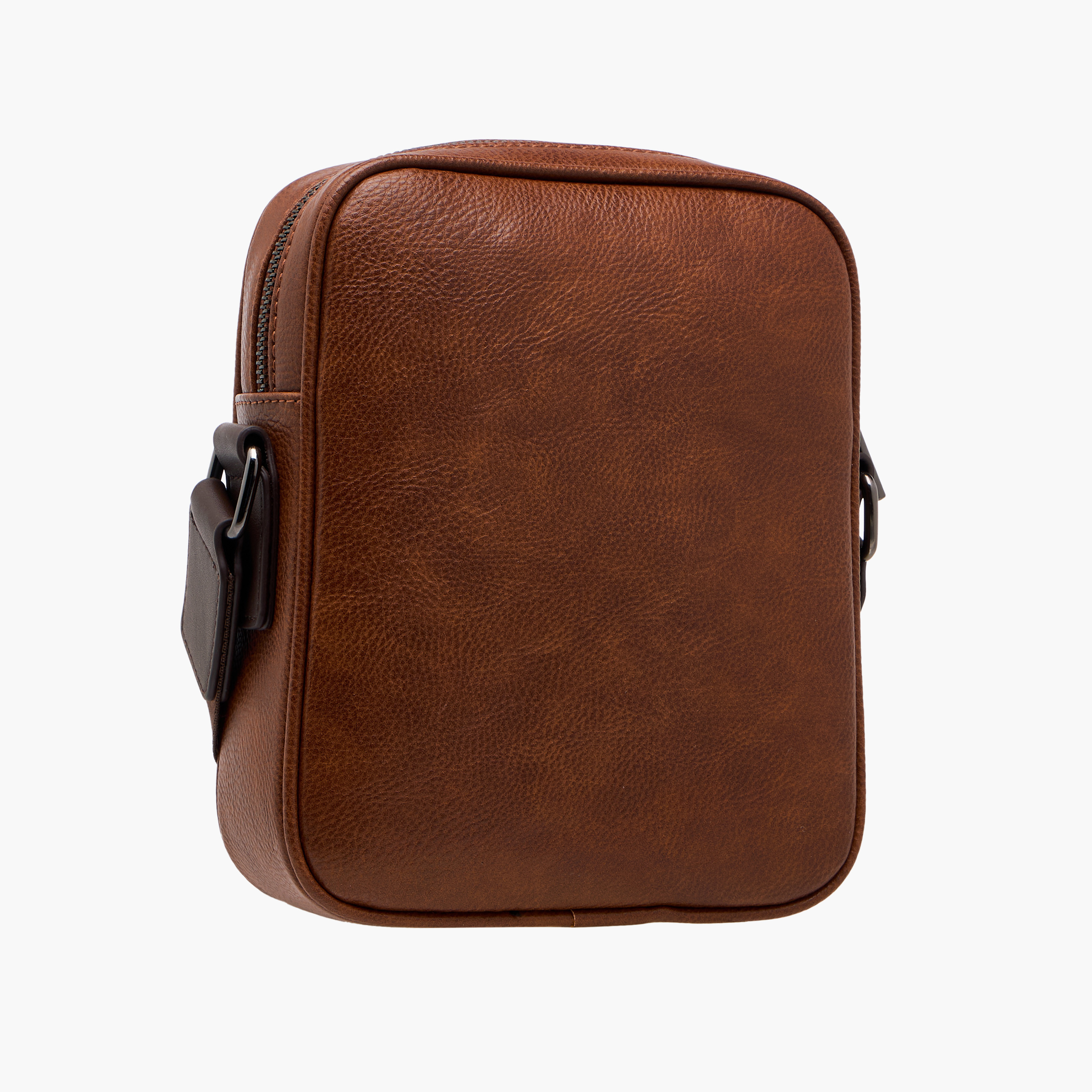 Duchini Textured Crossbody Bag with Adjustable Strap and Zip Closure-men-bags-image-3