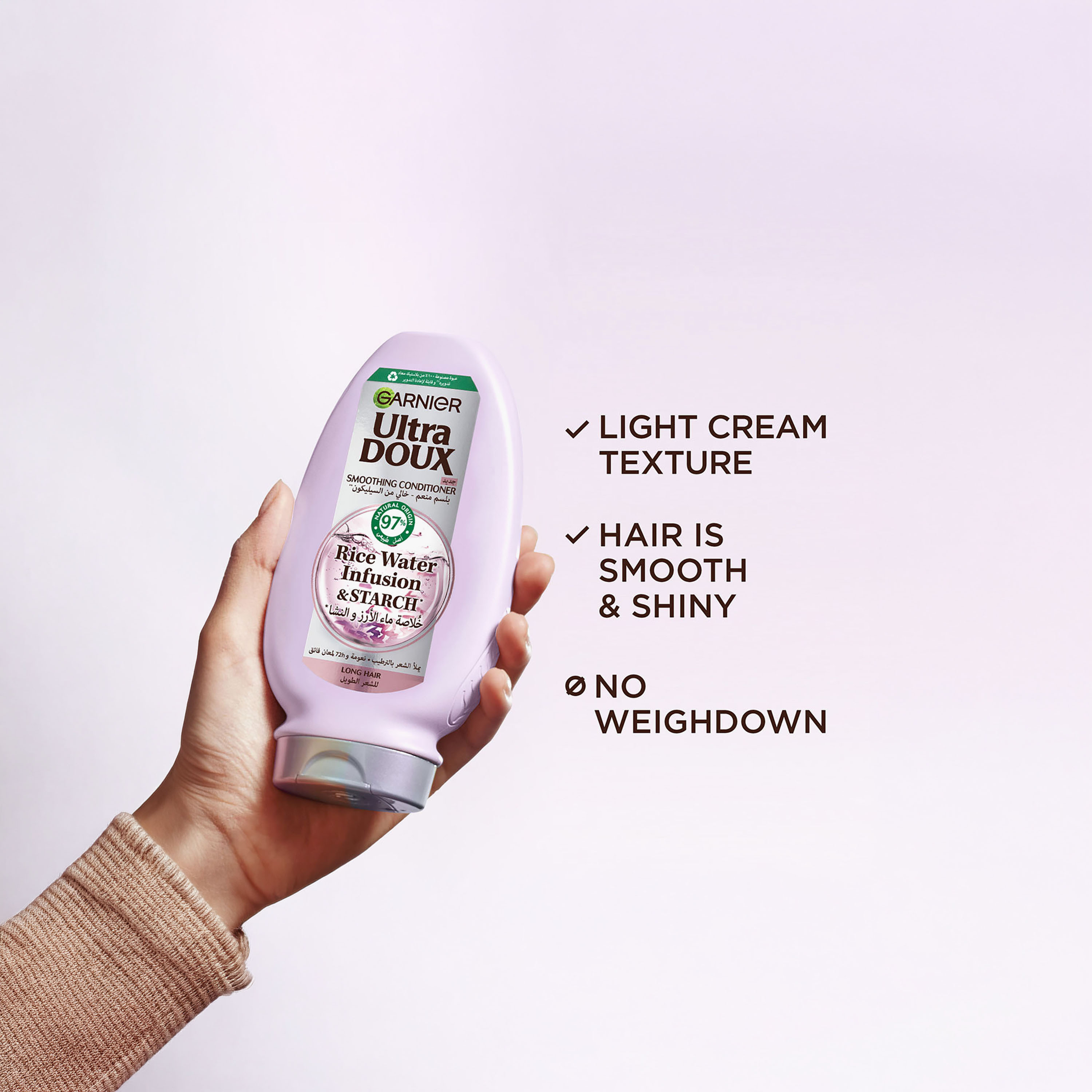 Garnier Ultra Doux Rice Water Infusion&Starch Conditnr 360Ml-beautyandpersonalcare-hair-haircare-hairmasksandcreams-image-3