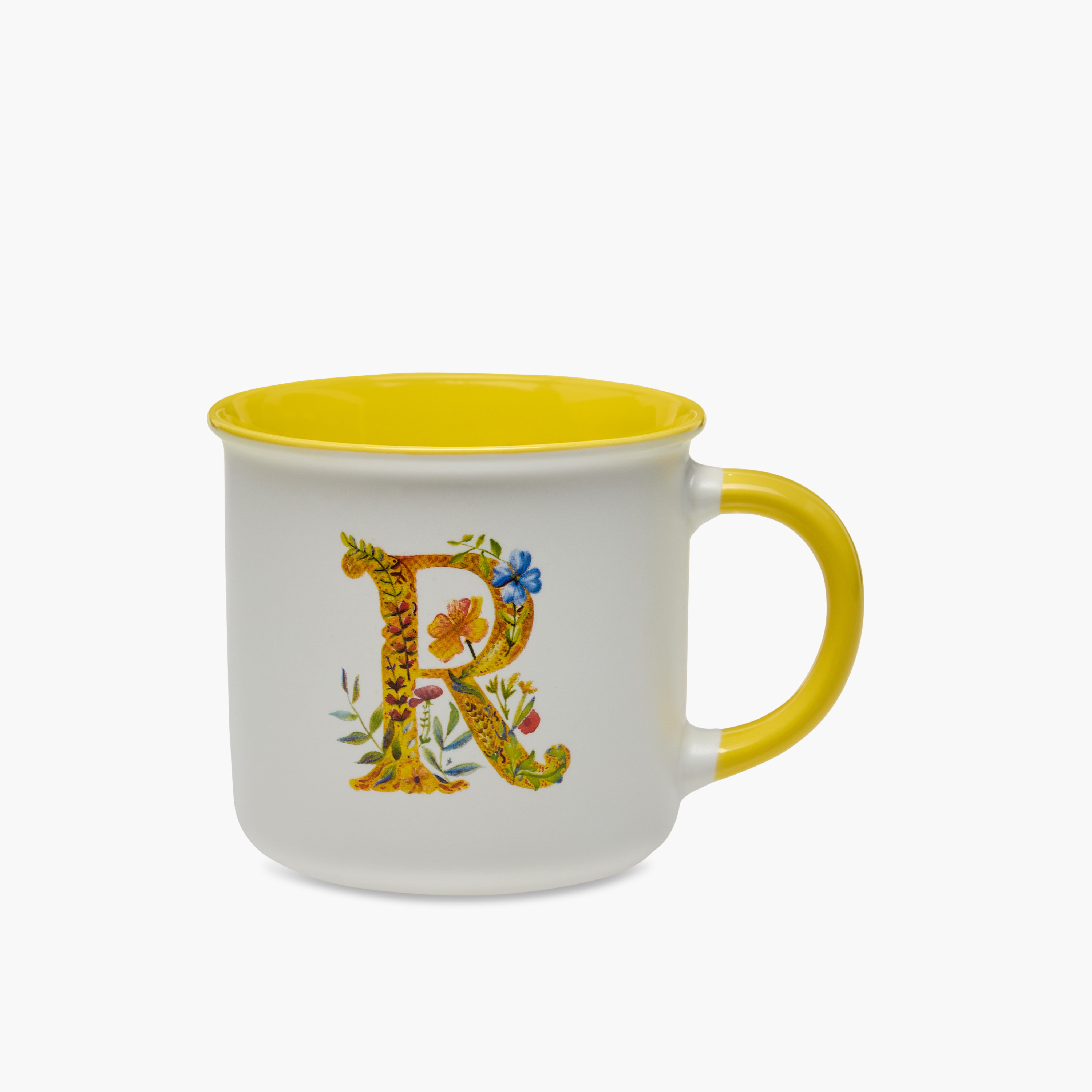 Floral Print New Bone China Mug with Initial R - 355 ml-household-dining-teaandcoffee-mugsandcups-image-1