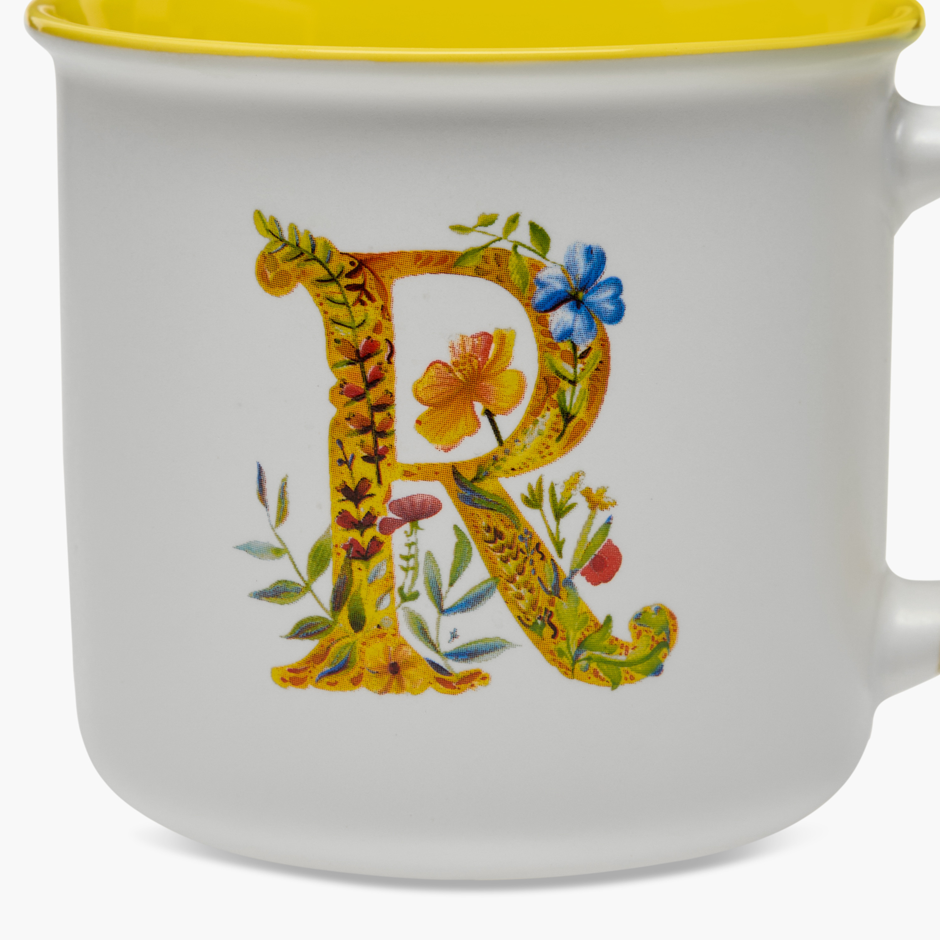 Floral Print New Bone China Mug with Initial R - 355 ml-household-dining-teaandcoffee-mugsandcups-image-3