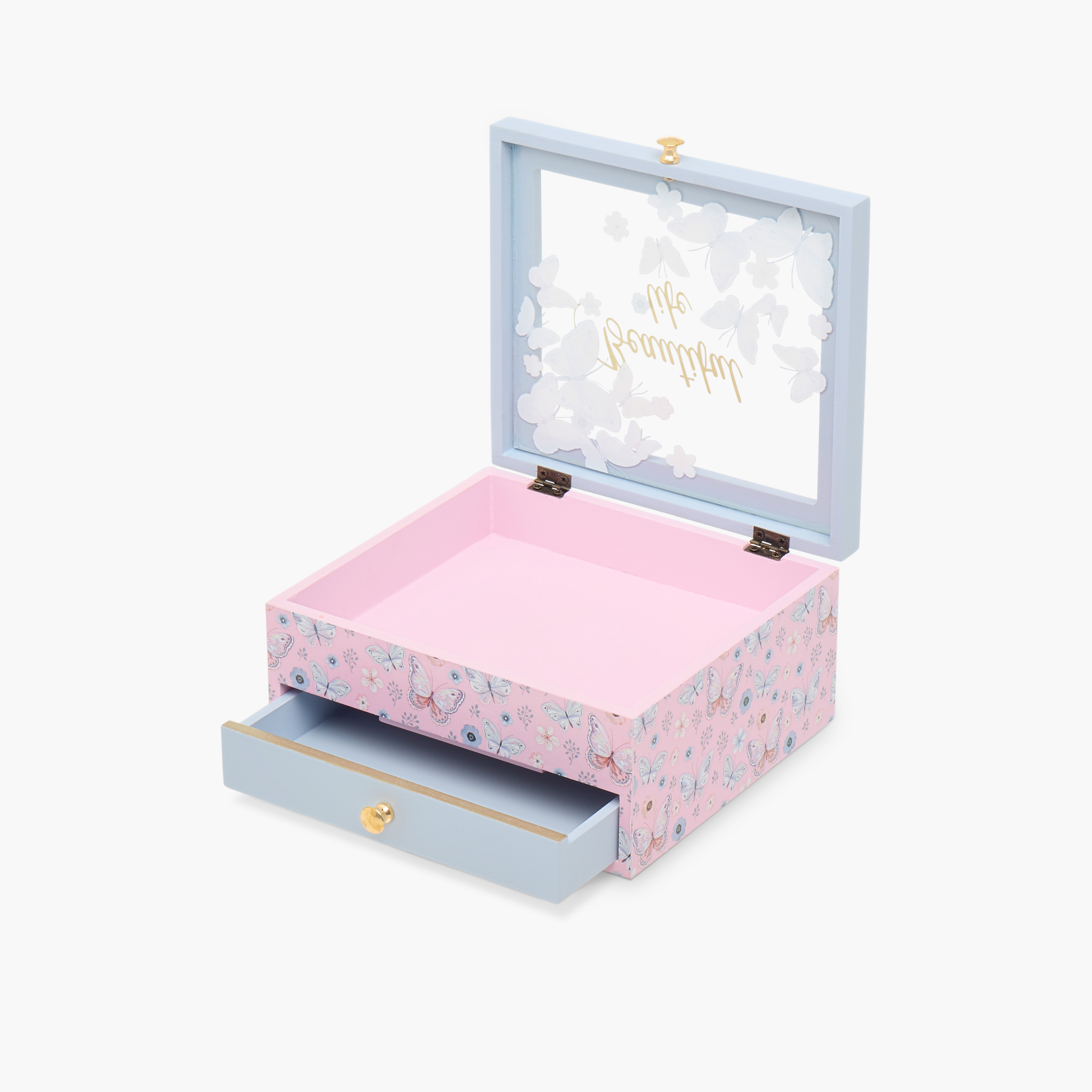 منظم مجوهرات بطبعات فراشة - 18x16x9 سم-women-watchesandjewellery-jewellery-storage-image-2