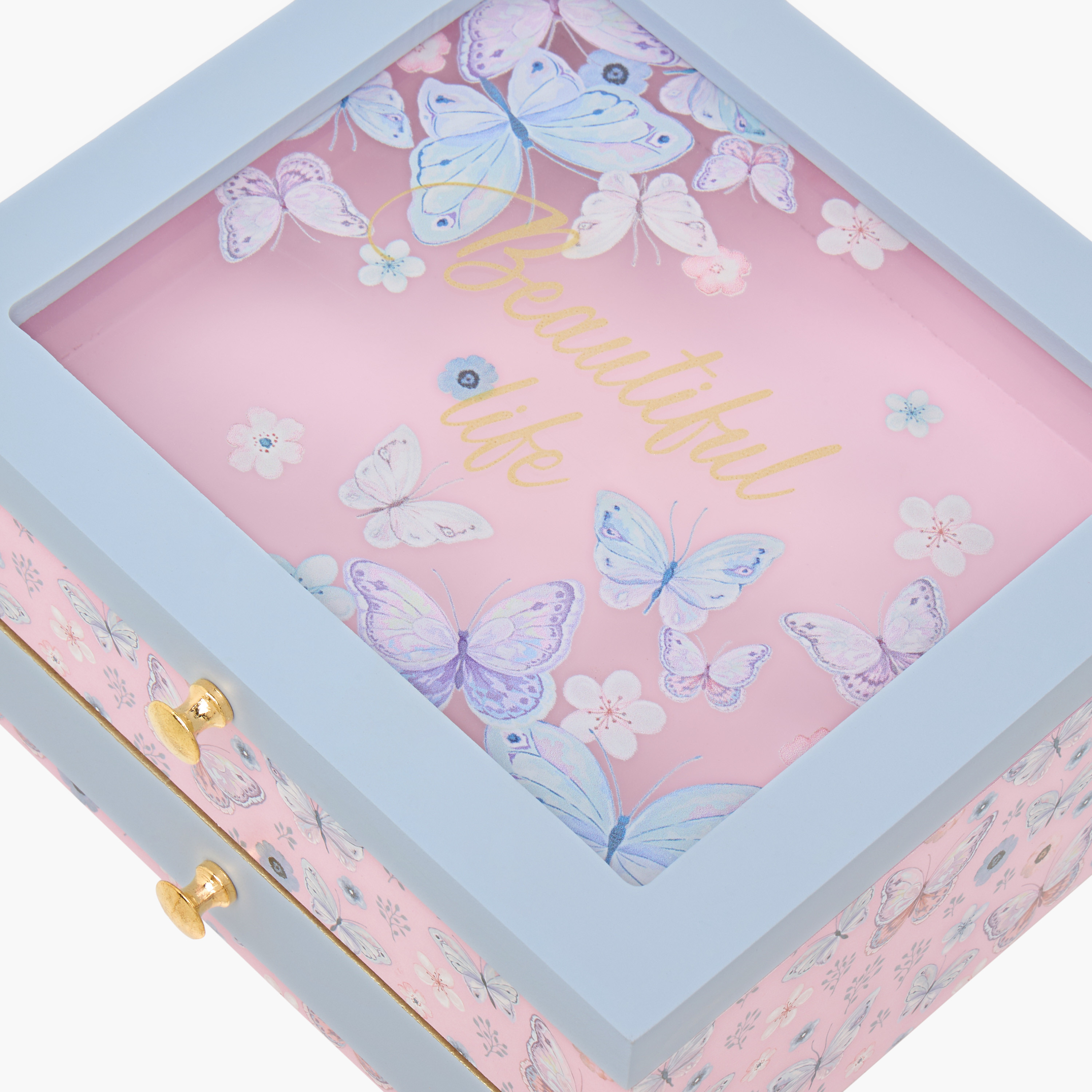 منظم مجوهرات بطبعات فراشة - 18x16x9 سم-women-watchesandjewellery-jewellery-storage-image-3