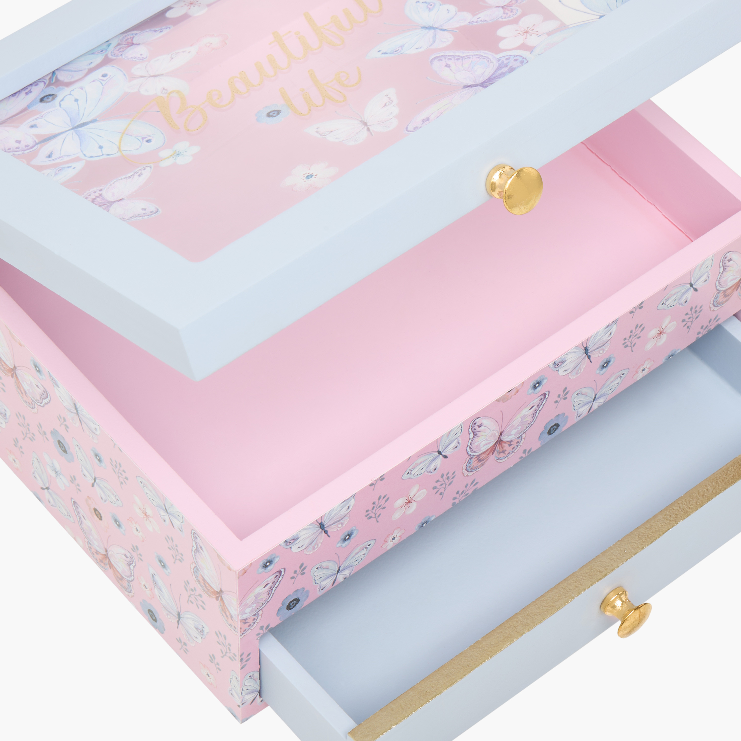 منظم مجوهرات بطبعات فراشة - 18x16x9 سم-women-watchesandjewellery-jewellery-storage-image-4