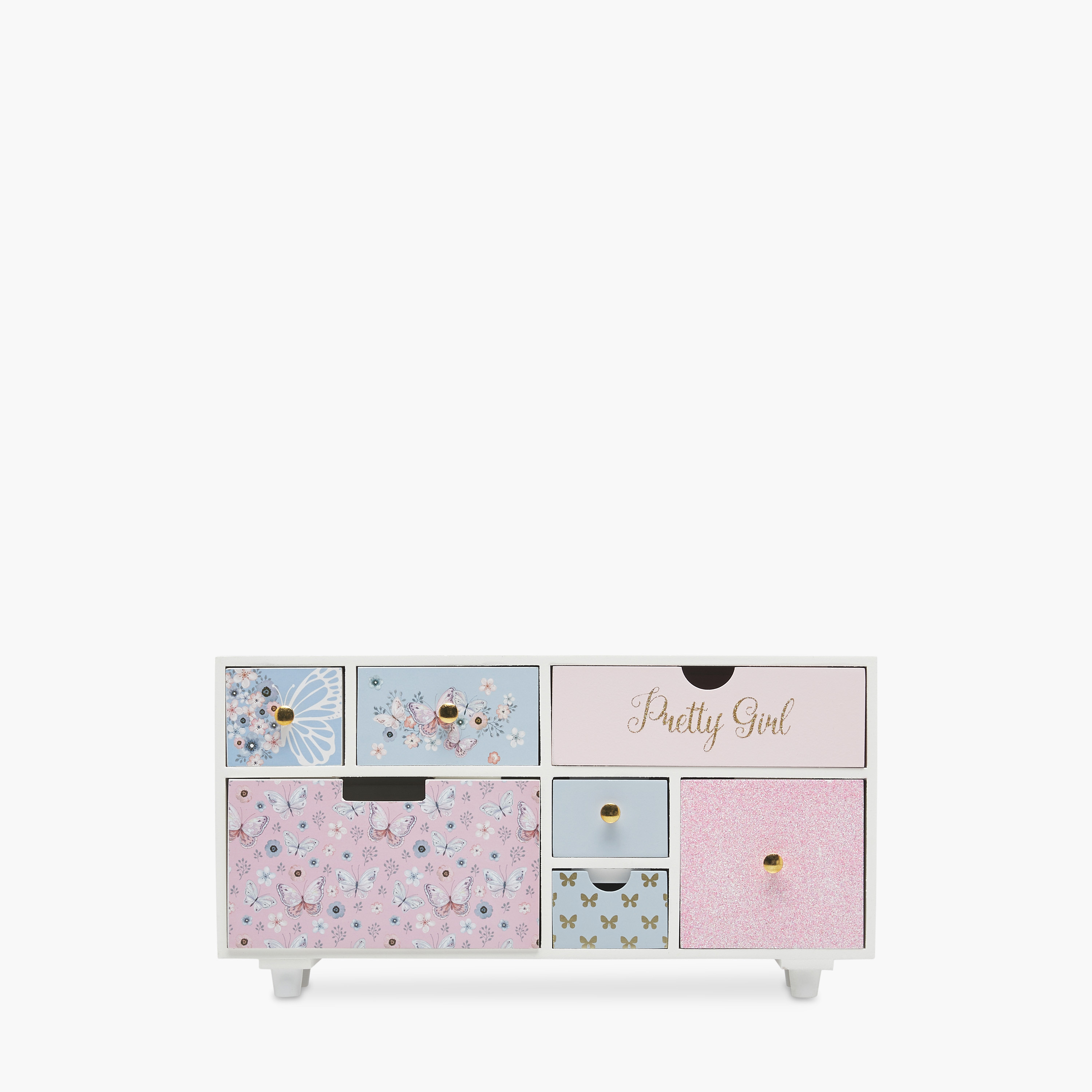 منظم مجوهرات 7 أقسام بطبعات - 20x11x39 سم-women-watchesandjewellery-jewellery-storage-image-1