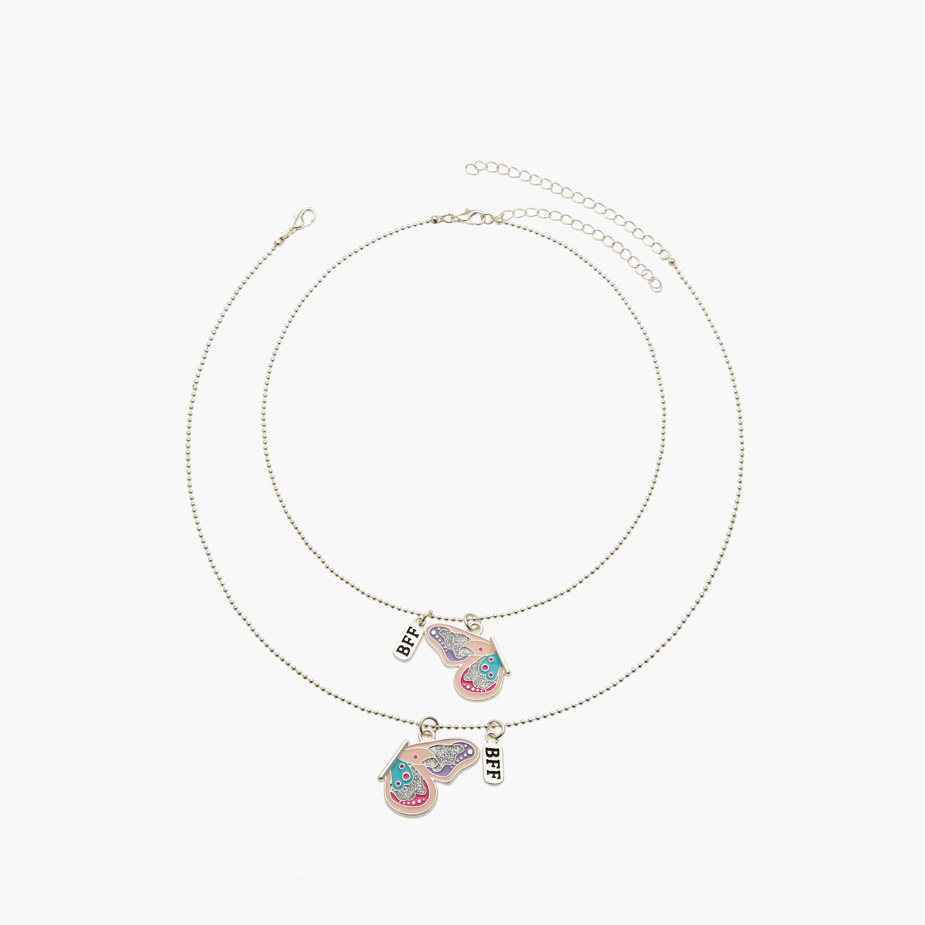 عقد بدلاية الأصدقاء المقربين وفراشة ومشبك إغلاق من فلورا بيلا - طقم من قطعتين-girls-accessories-jewellery-image-1
