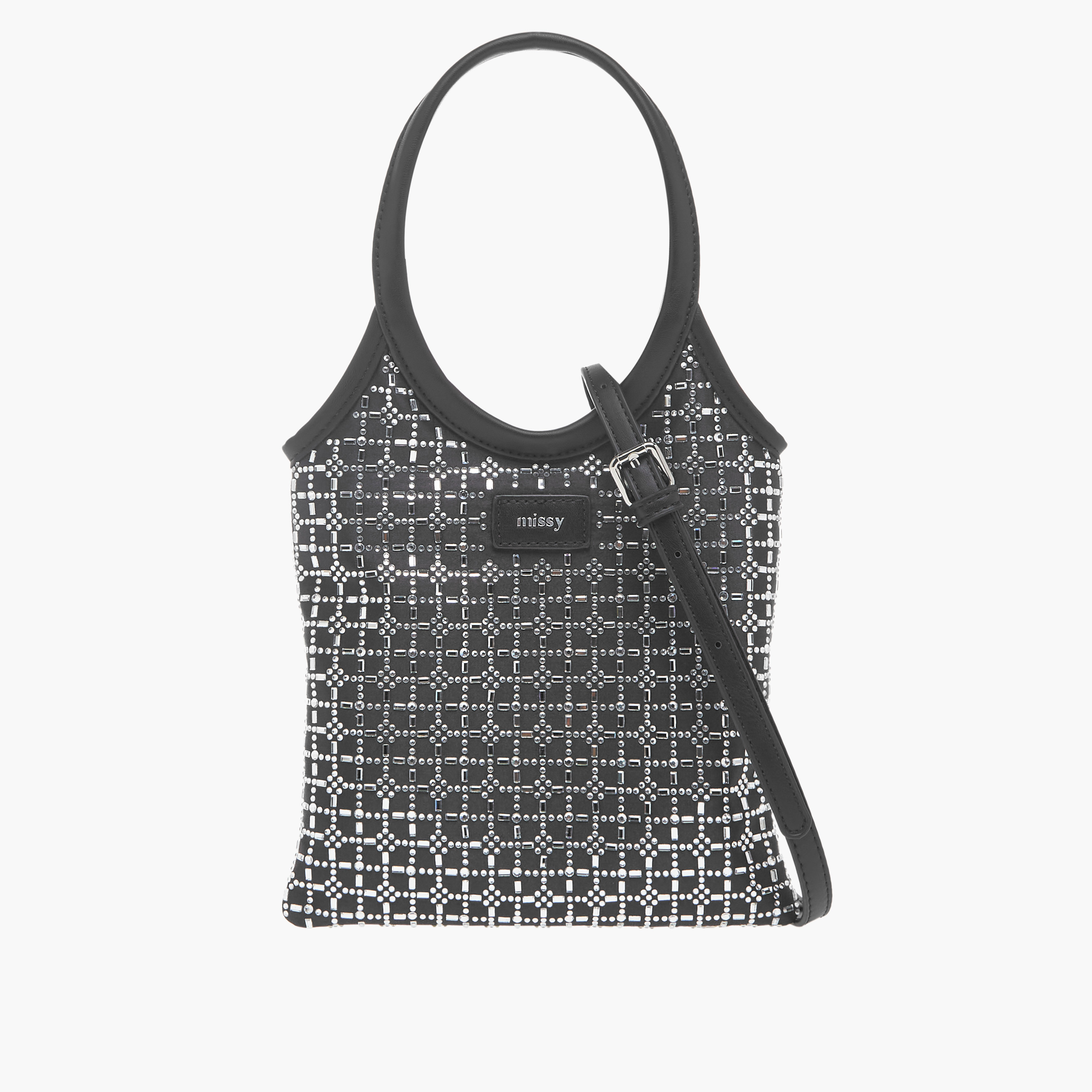 Missy Embellished Crossbody Bag with Magnetic Closure and Detachable Strap-women-bagsandwallets-handbags-image-1
