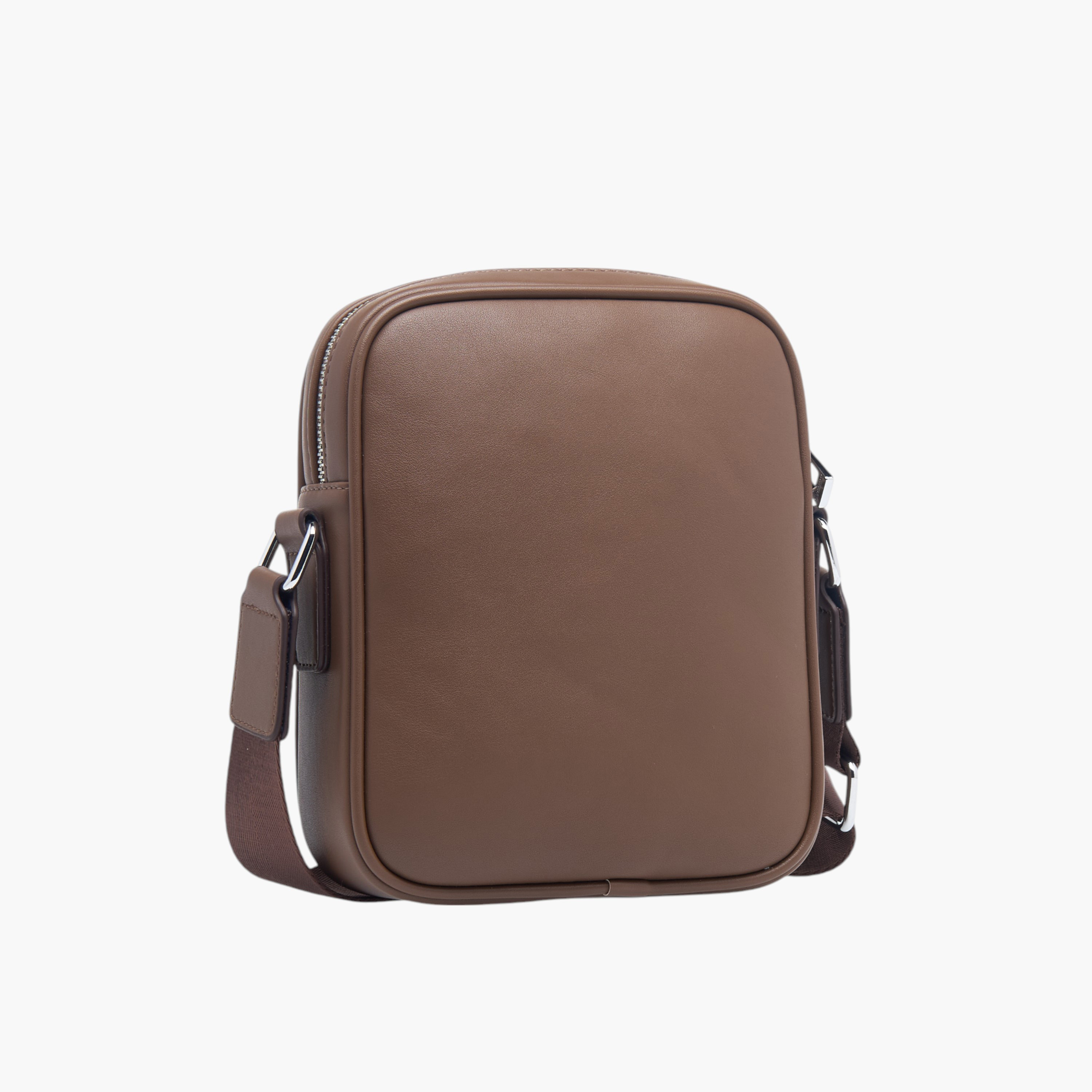 Duchini Panelled Crossbody Bag with Zip Closure and Adjustable Strap-men-bags-image-3