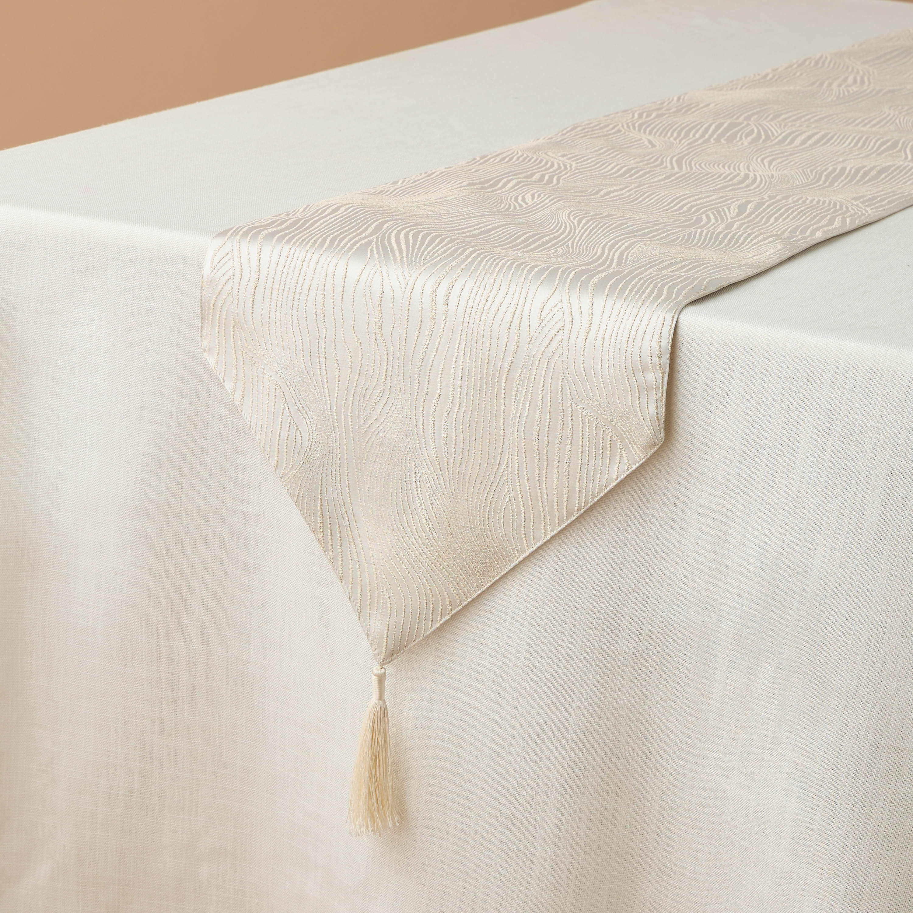 Gia Como Textured Table Runner with Tassel Detail - 33x180 cms-household-dining-tablelinen-runnersandtablecovers-image-2