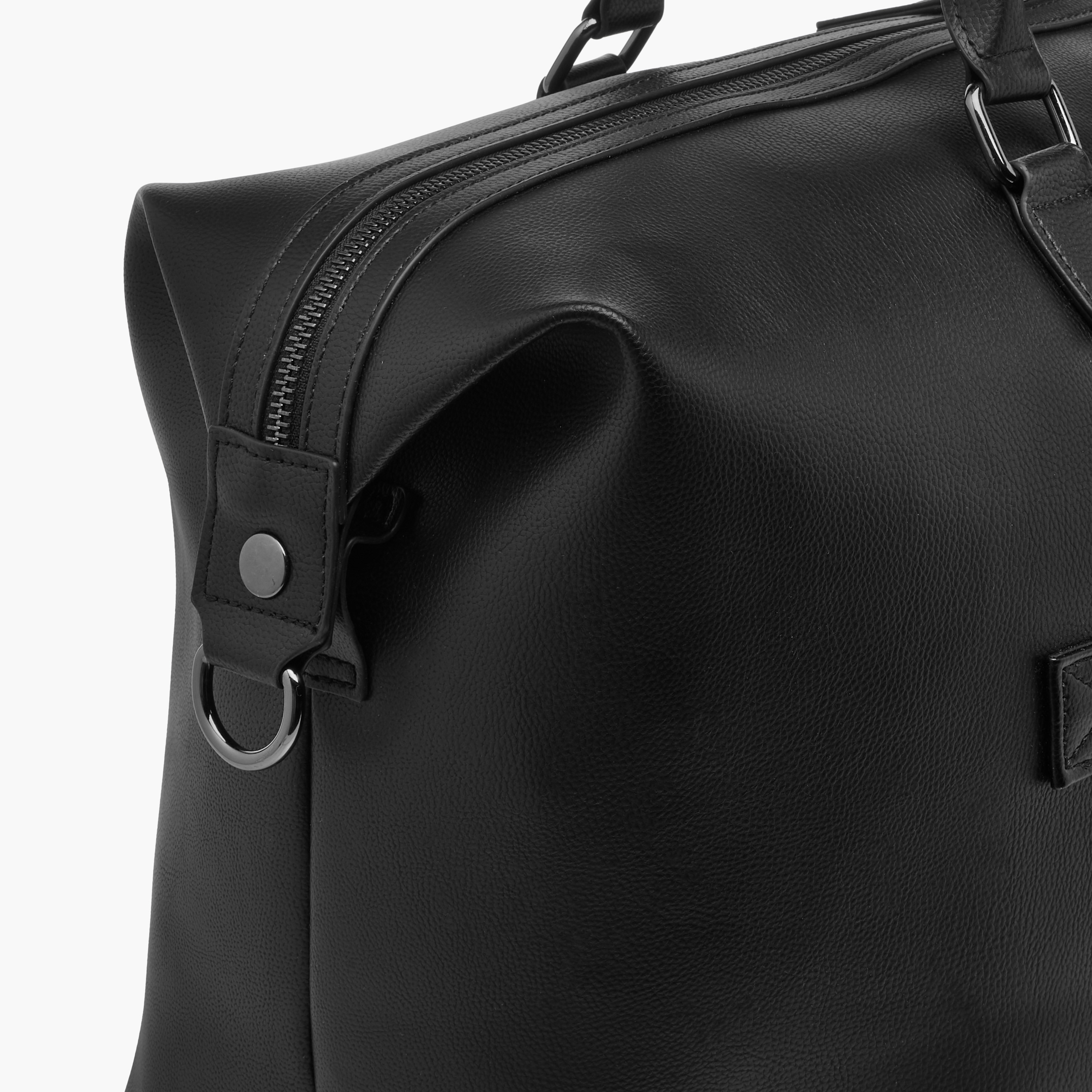Duchini Textured Duffel Bag with Detachable Strap and Zip Closure-travel-luggagesandbags-dufflebags-image-5