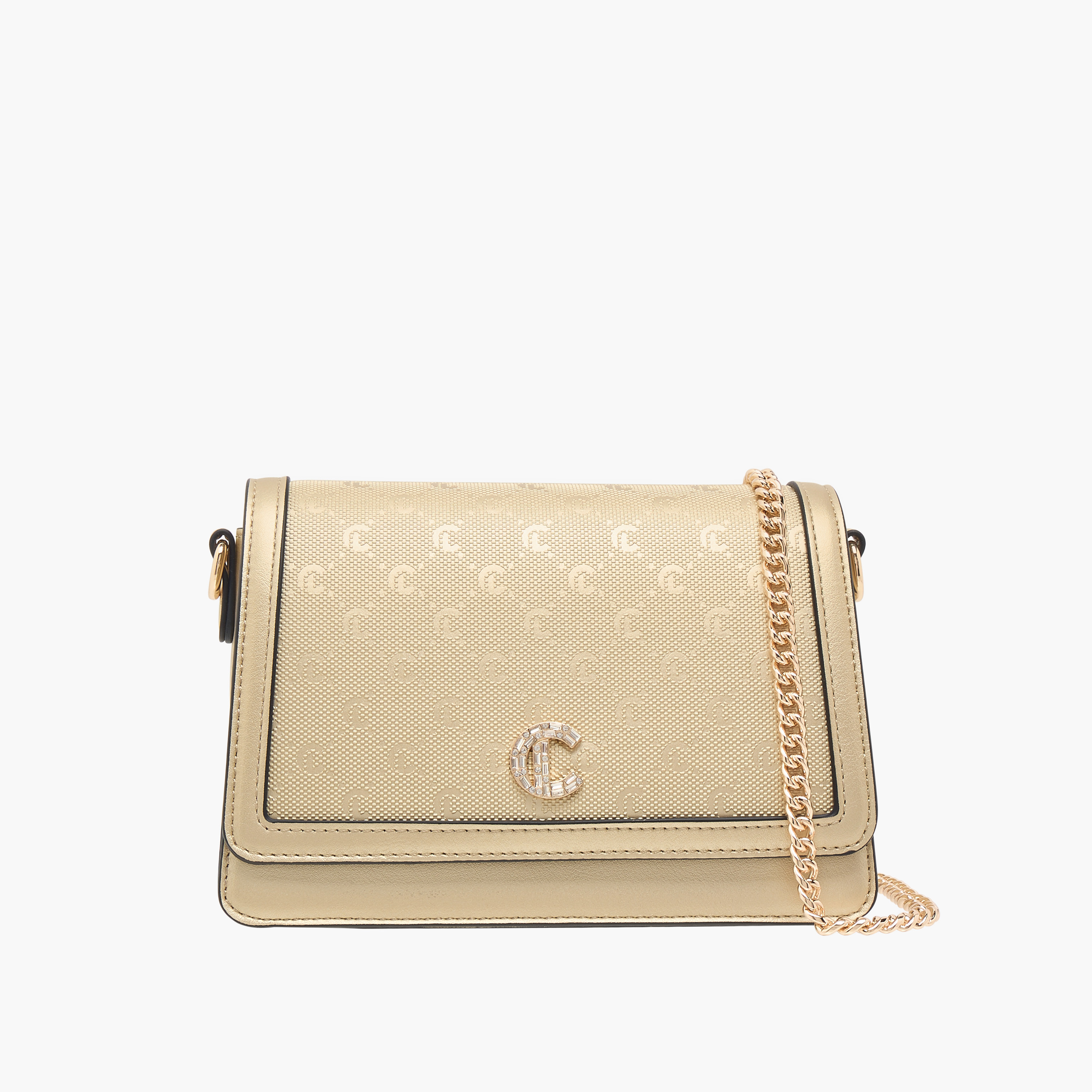 Le Confort Monogram Embossed Crossbody Bag with Button Closure-women-bagsandwallets-handbags-image-1