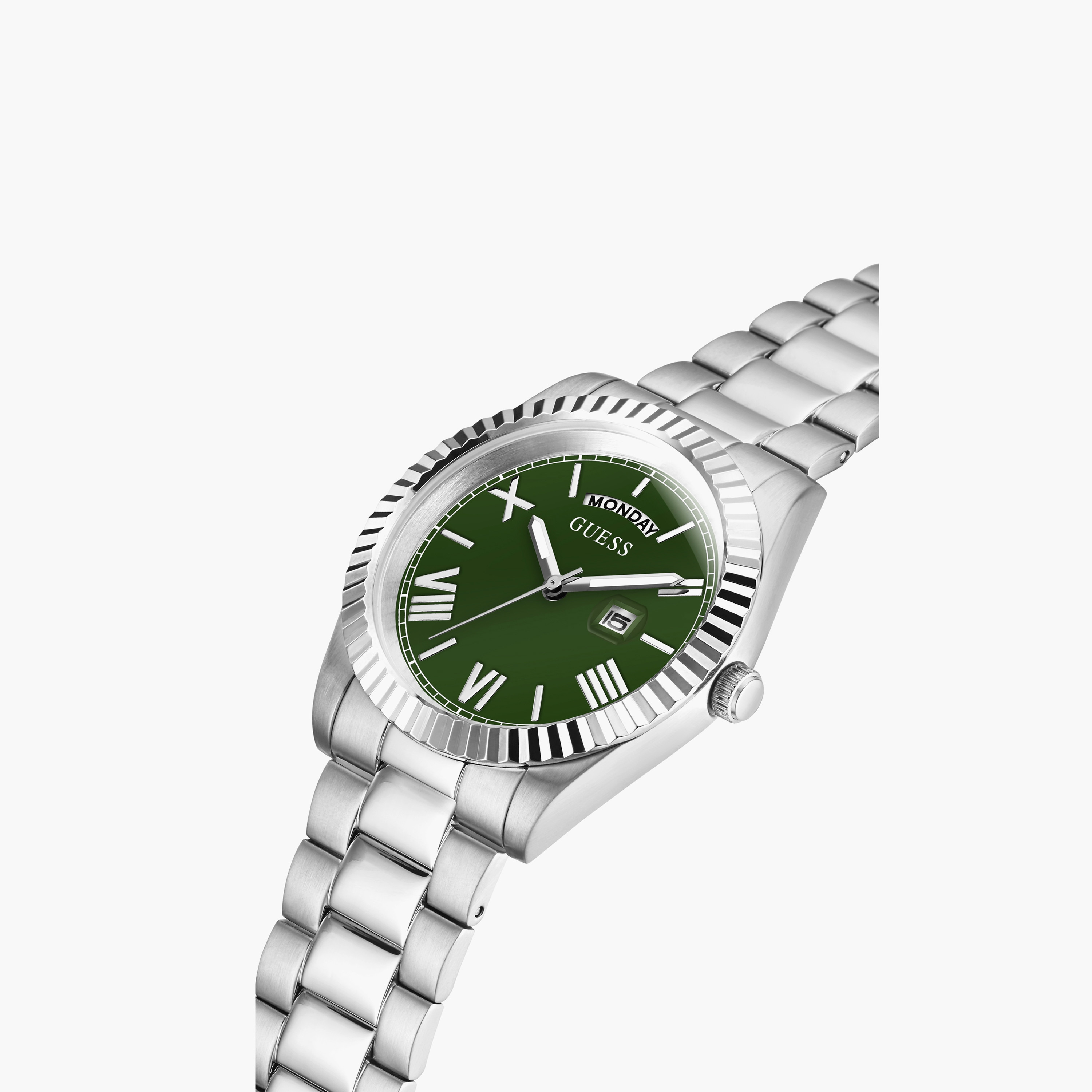 Guess Men's 42 MM Silver Analog Stainless Steel Watch | GW0265G10-men-watchesandjewellery-watches-image-2