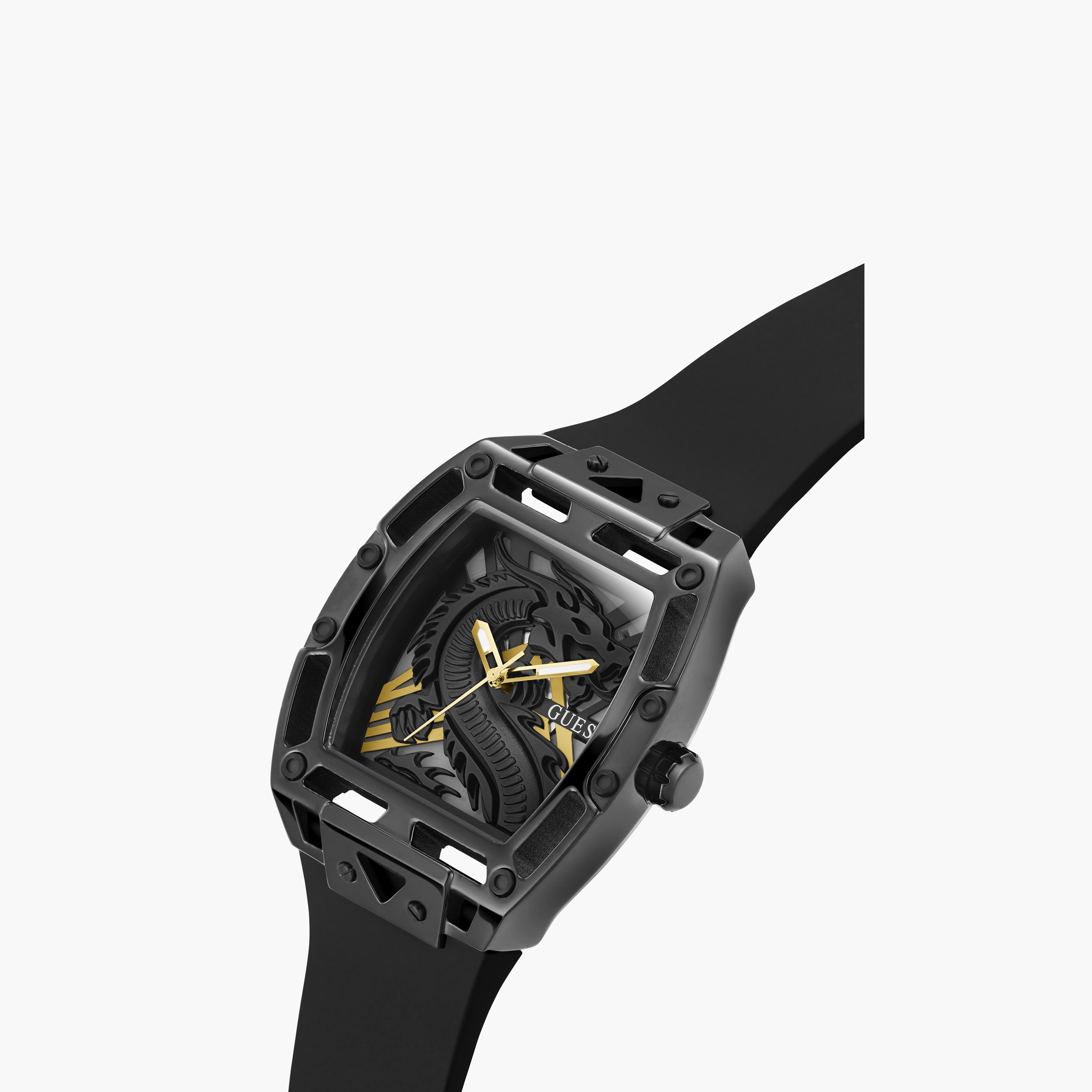 Guess Men's 44 MM Black Analog Stainless Steel Watch | GW0648G1-men-watchesandjewellery-watches-image-2