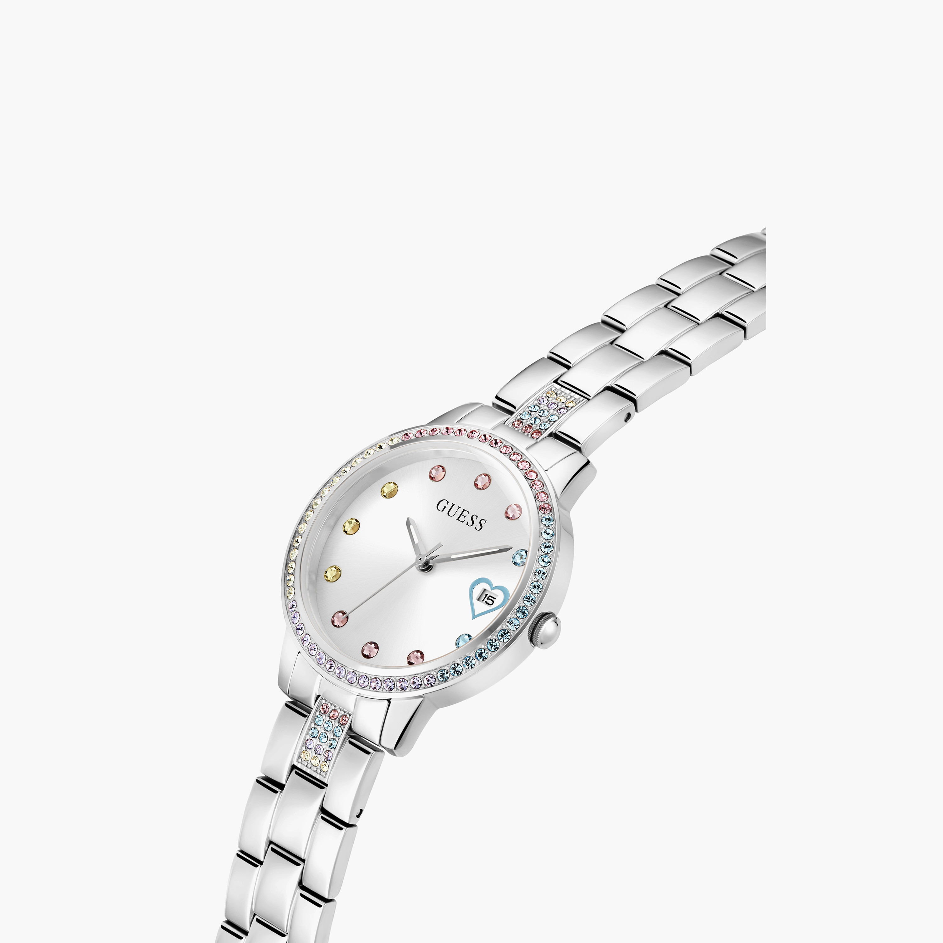 ساعة نسائية أنالوج من الستانلس ستيل مقاس 34 ملم باللون الفضي من جيس | GW0657L1-women-watchesandjewellery-watches-image-2