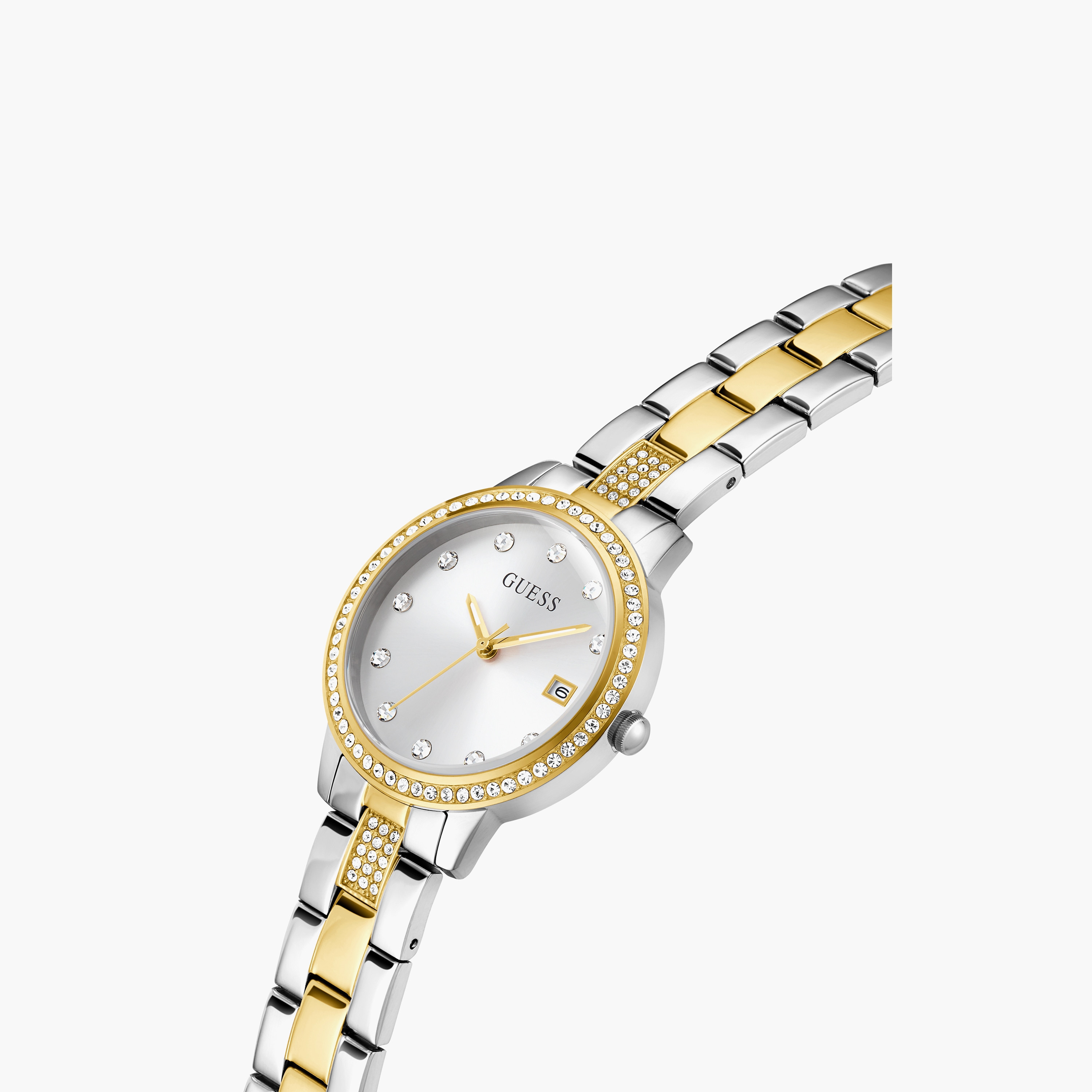 Guess Women's 34 MM Silver and Gold Analog Stainless Steel Watch | GW0725L1-women-watchesandjewellery-watches-image-2