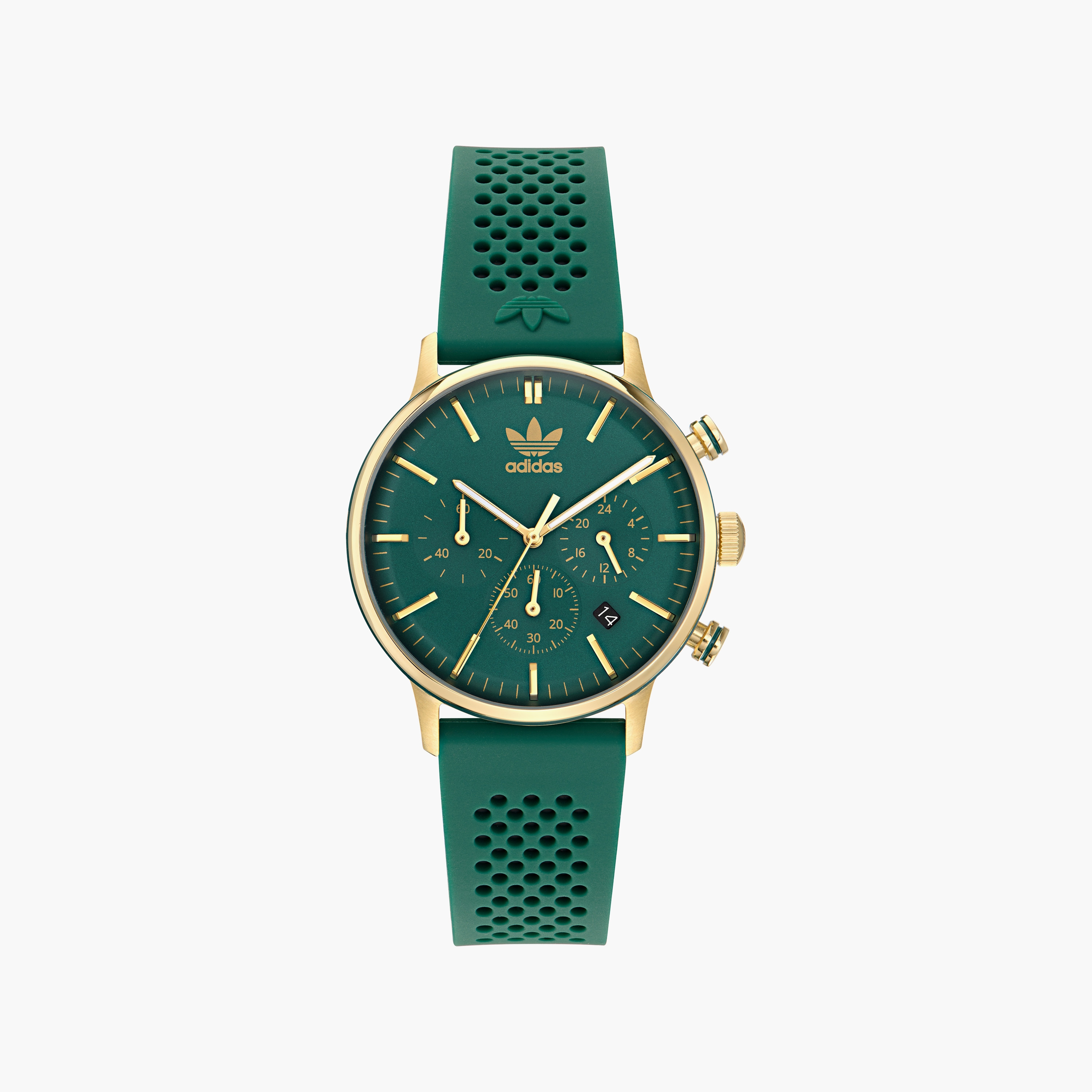 ساعة كرونوغراف سيليكون مقاس 40 مم باللون الأخضر من أديداس | AOSY23522-men-watchesandjewellery-watches-image-1