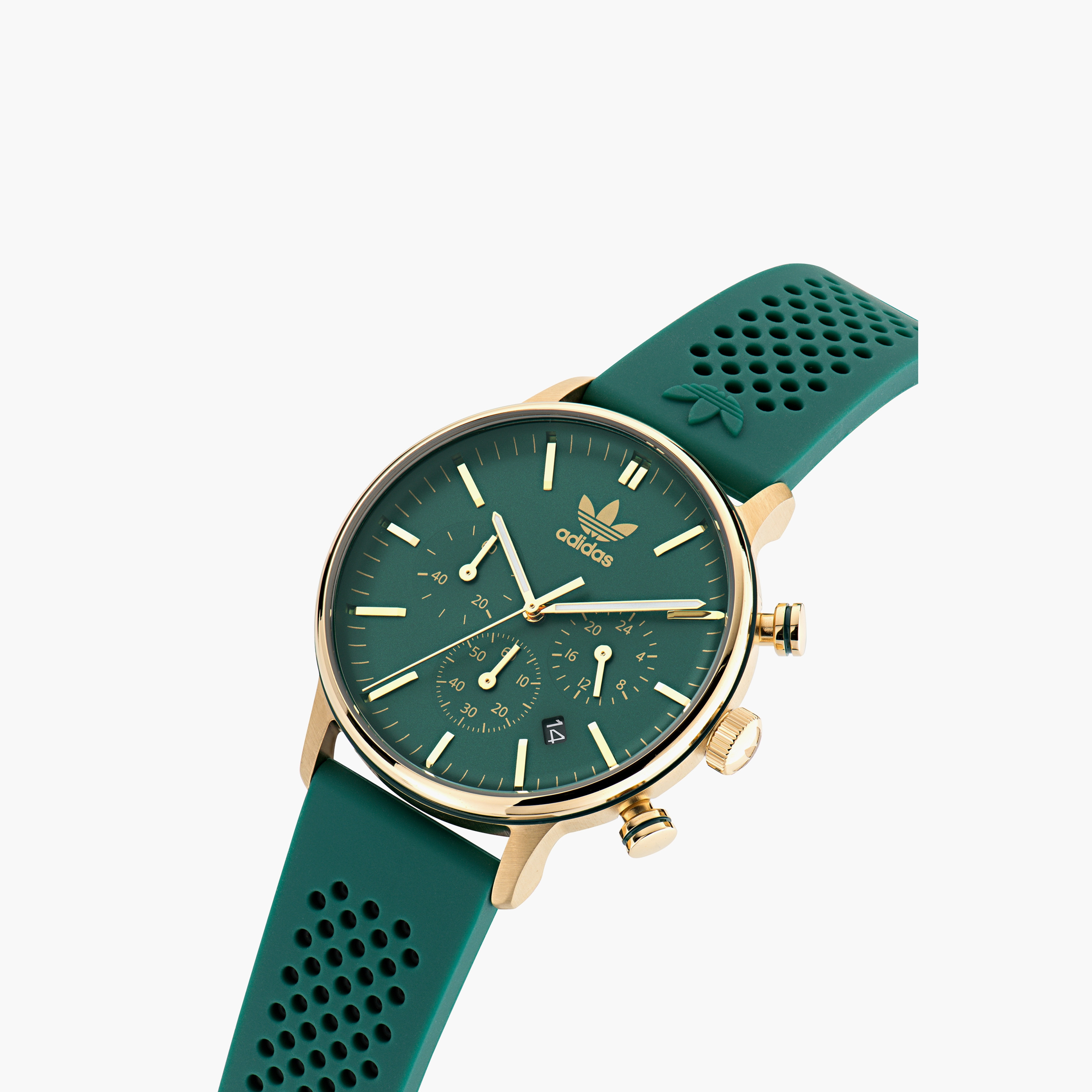 ساعة كرونوغراف سيليكون مقاس 40 مم باللون الأخضر من أديداس | AOSY23522-men-watchesandjewellery-watches-image-2