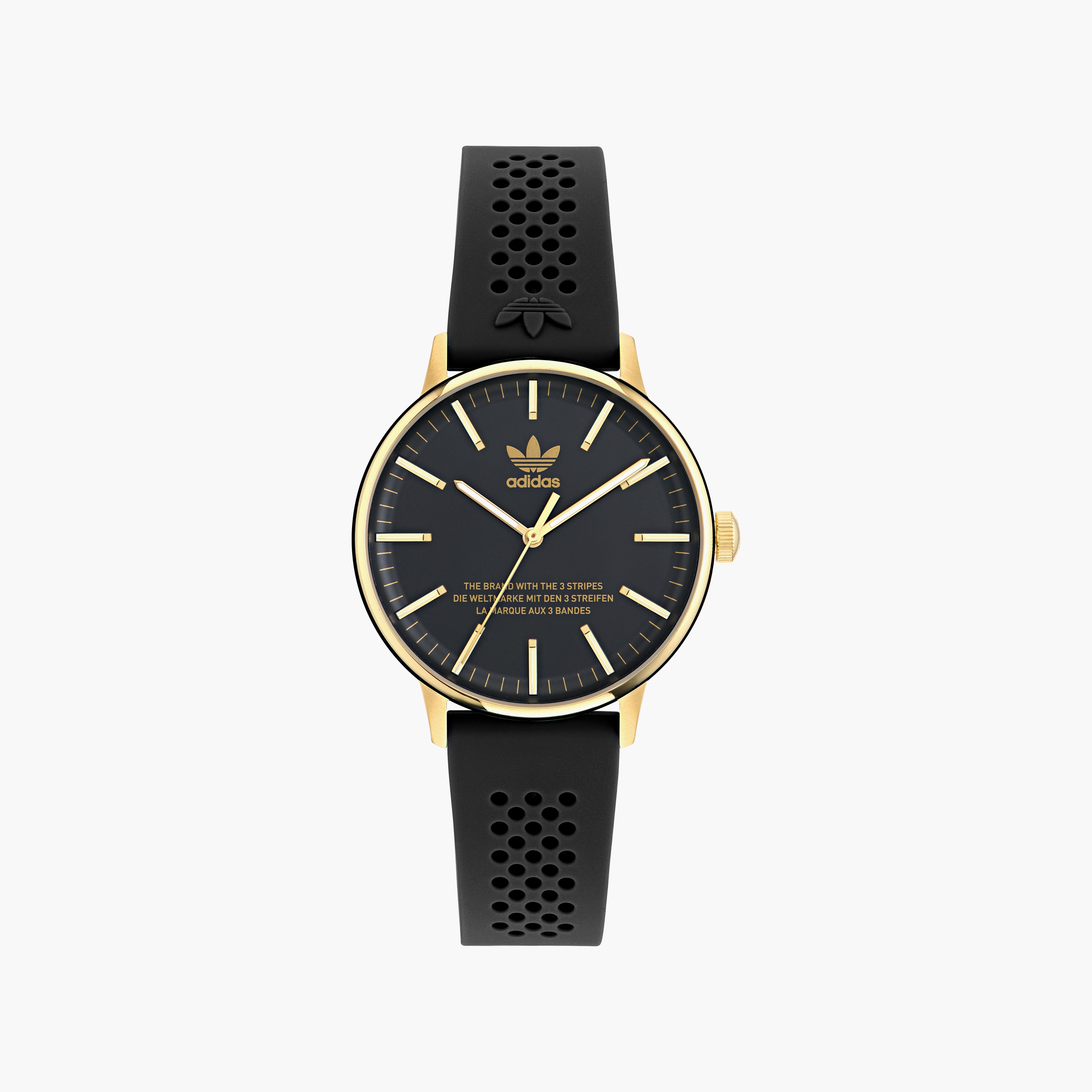 ساعة سيليكون أنالوج مقاس 38 مم باللون الأسود من أديداس | AOSY23524-men-watchesandjewellery-watches-image-1