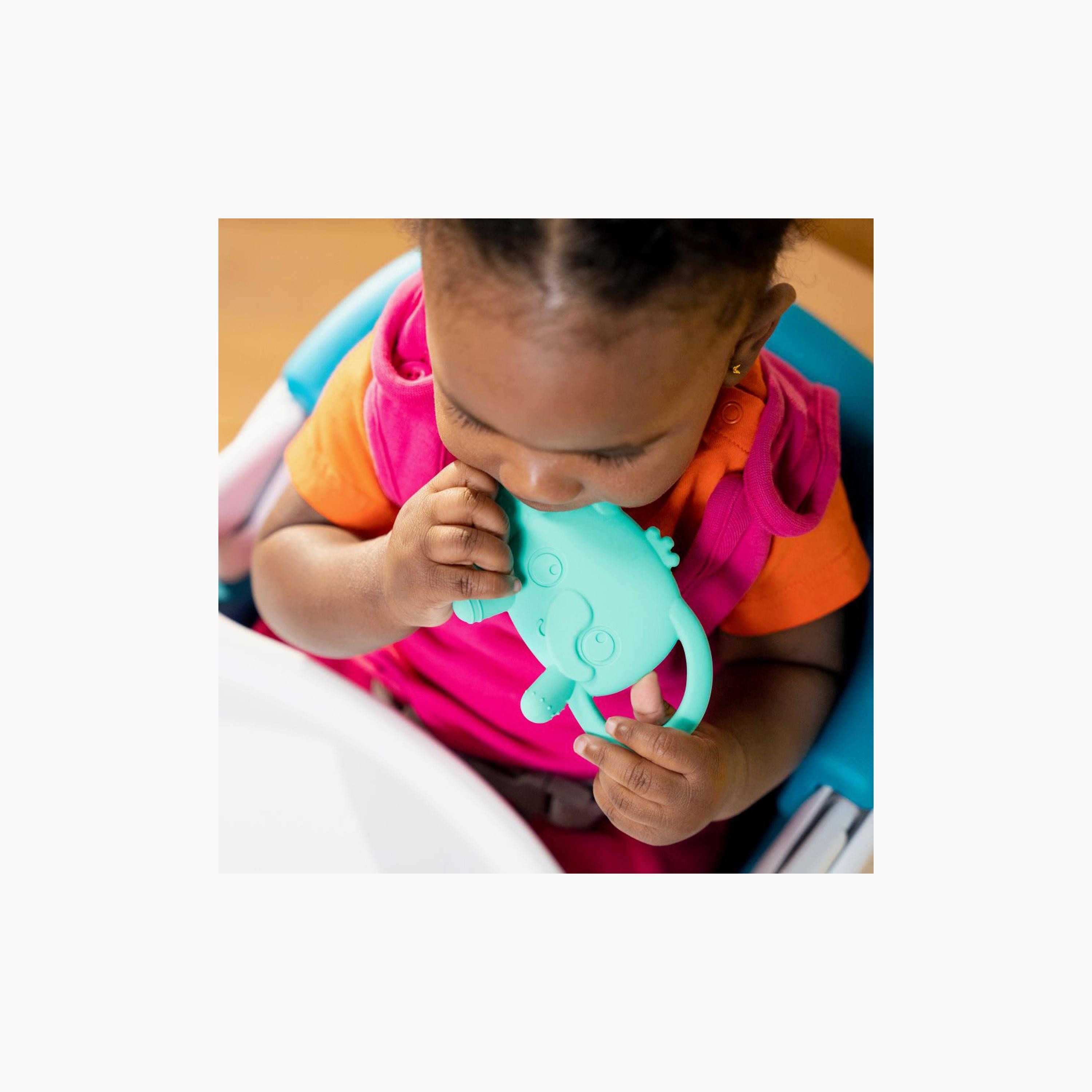 Bright Starts Tame Your Tusks Silicone Teether with Handles - Elephant-baby-feeding-teethers-image-3