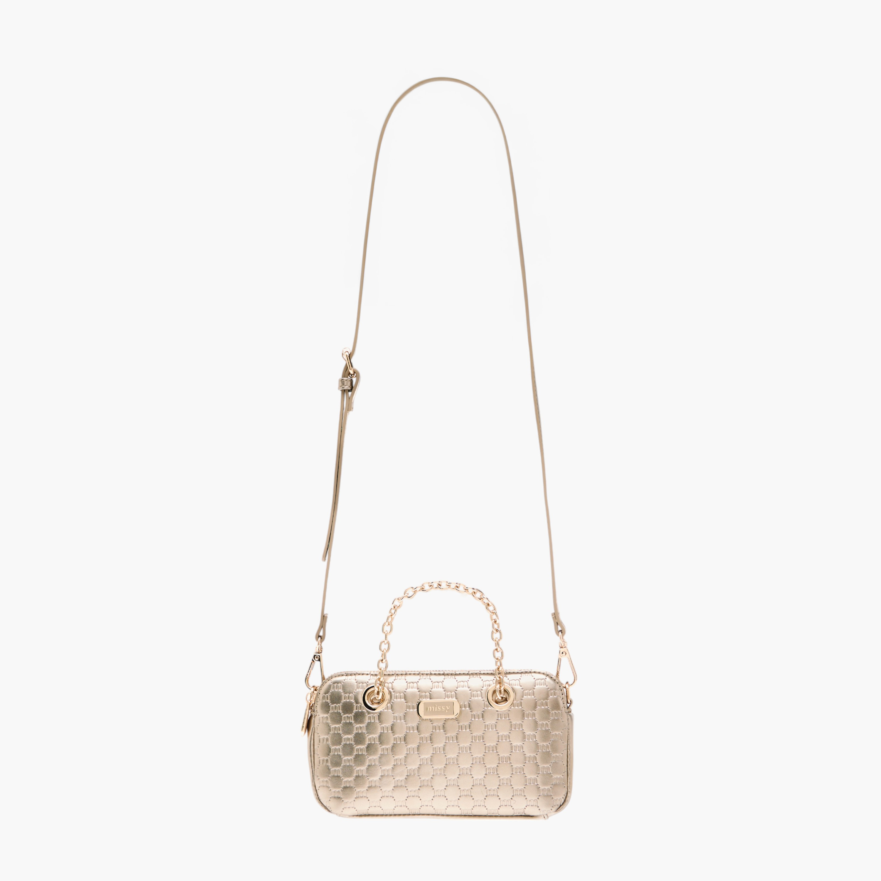 شنطة كروس بودي بحزام قابل للفصل وسحاب إغلاق ونقوش شعار من ميسي-women-bagsandwallets-handbags-image-2