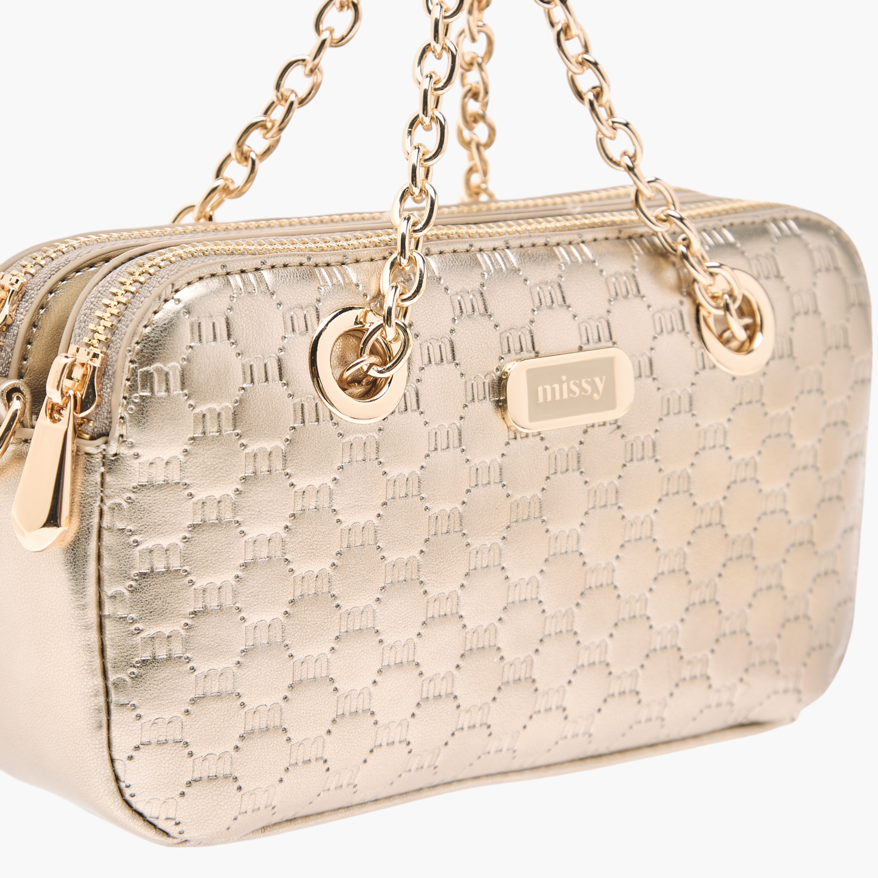 شنطة كروس بودي بحزام قابل للفصل وسحاب إغلاق ونقوش شعار من ميسي-women-bagsandwallets-handbags-image-3