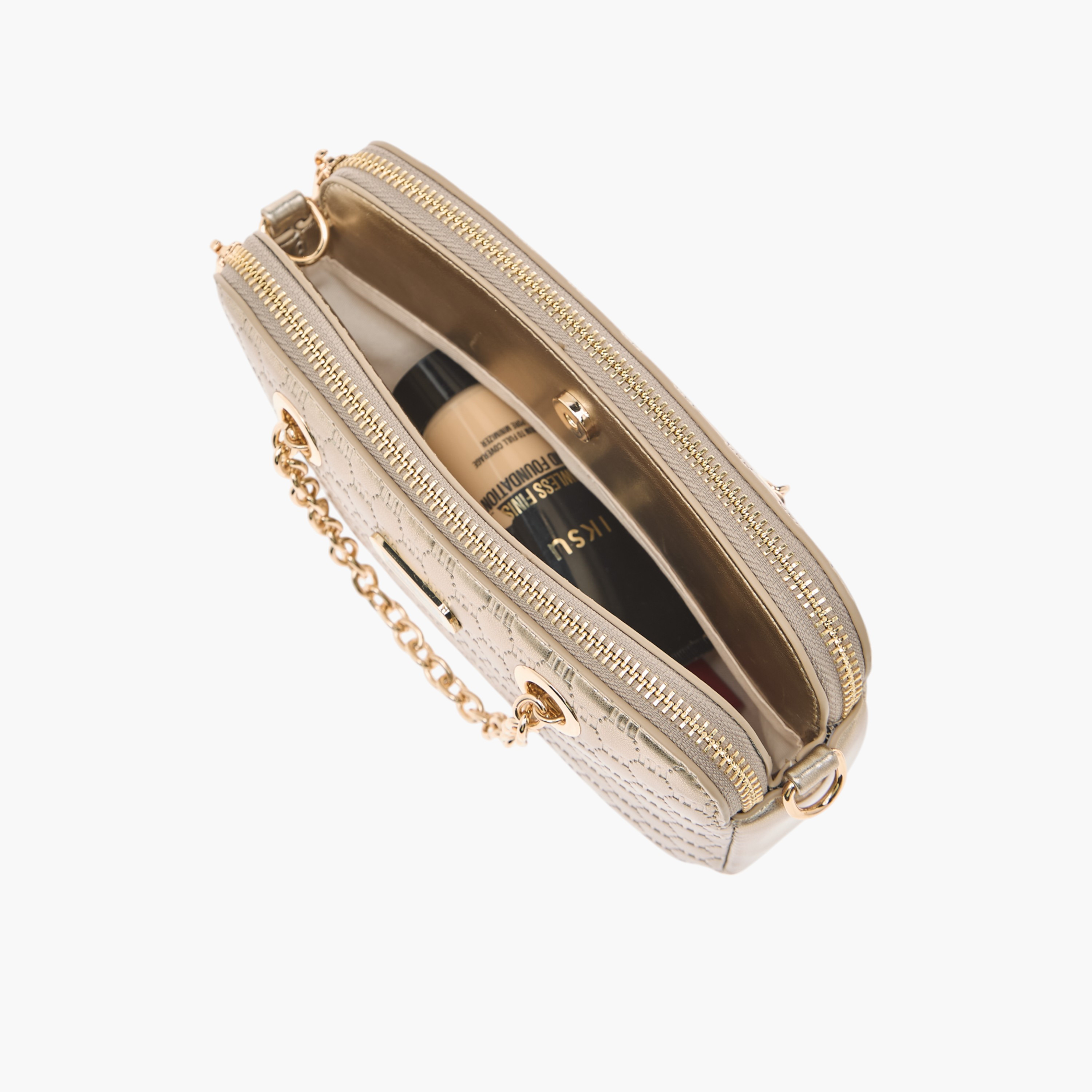 شنطة كروس بودي بحزام قابل للفصل وسحاب إغلاق ونقوش شعار من ميسي-women-bagsandwallets-handbags-image-7