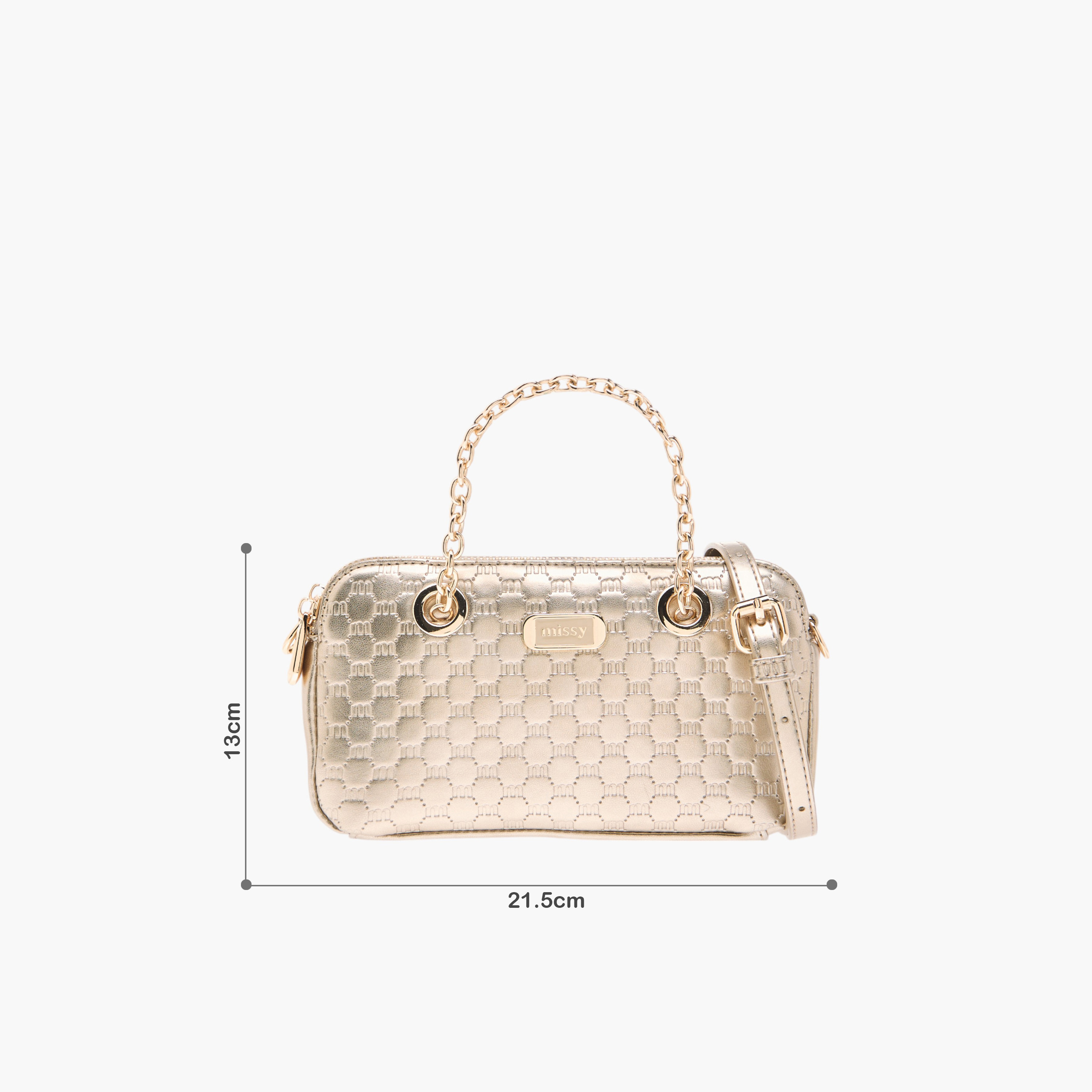 شنطة كروس بودي بحزام قابل للفصل وسحاب إغلاق ونقوش شعار من ميسي-women-bagsandwallets-handbags-image-8