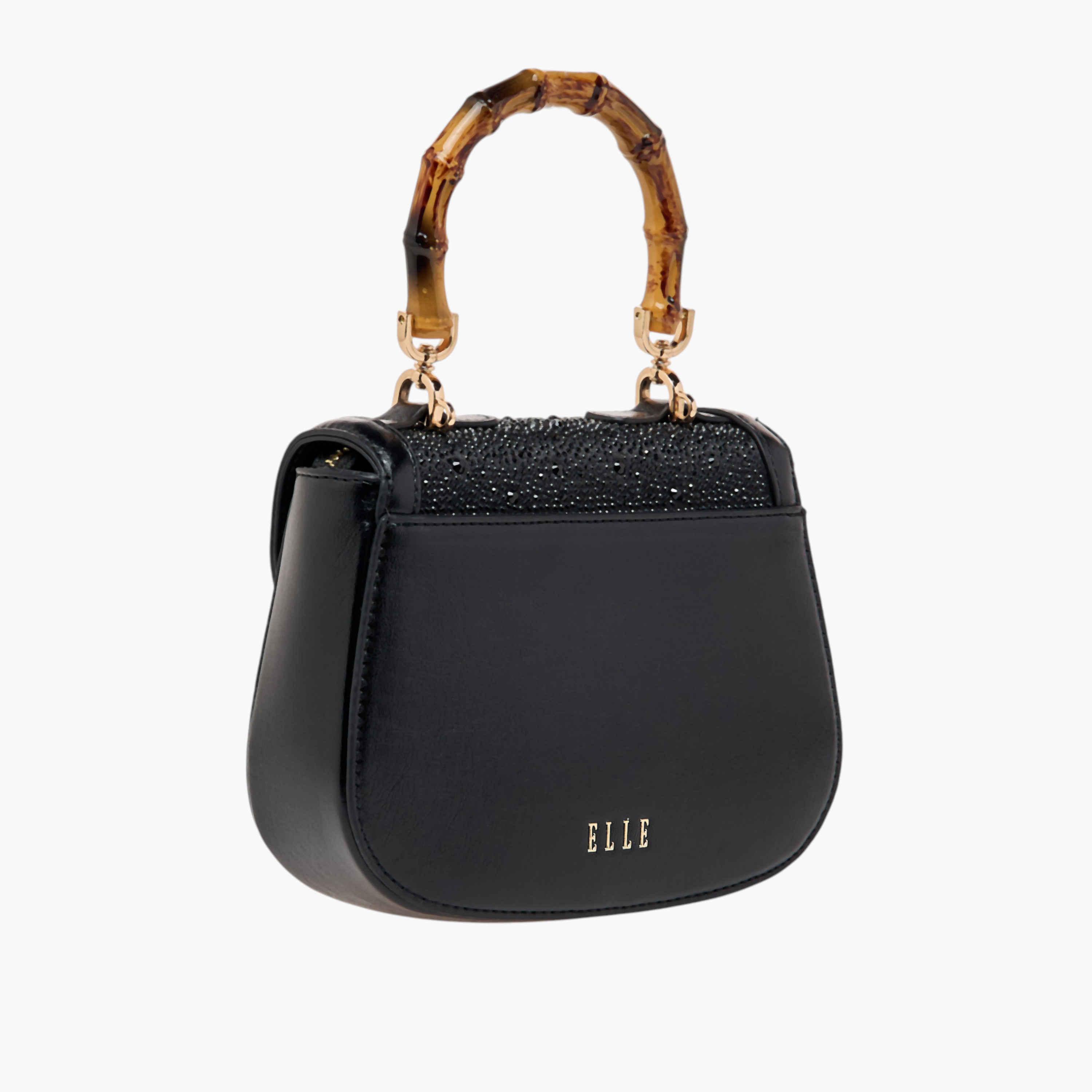 Elle Embellished Satchel Bag with Top Handle and Adjustable Strap-women-bagsandwallets-handbags-image-3