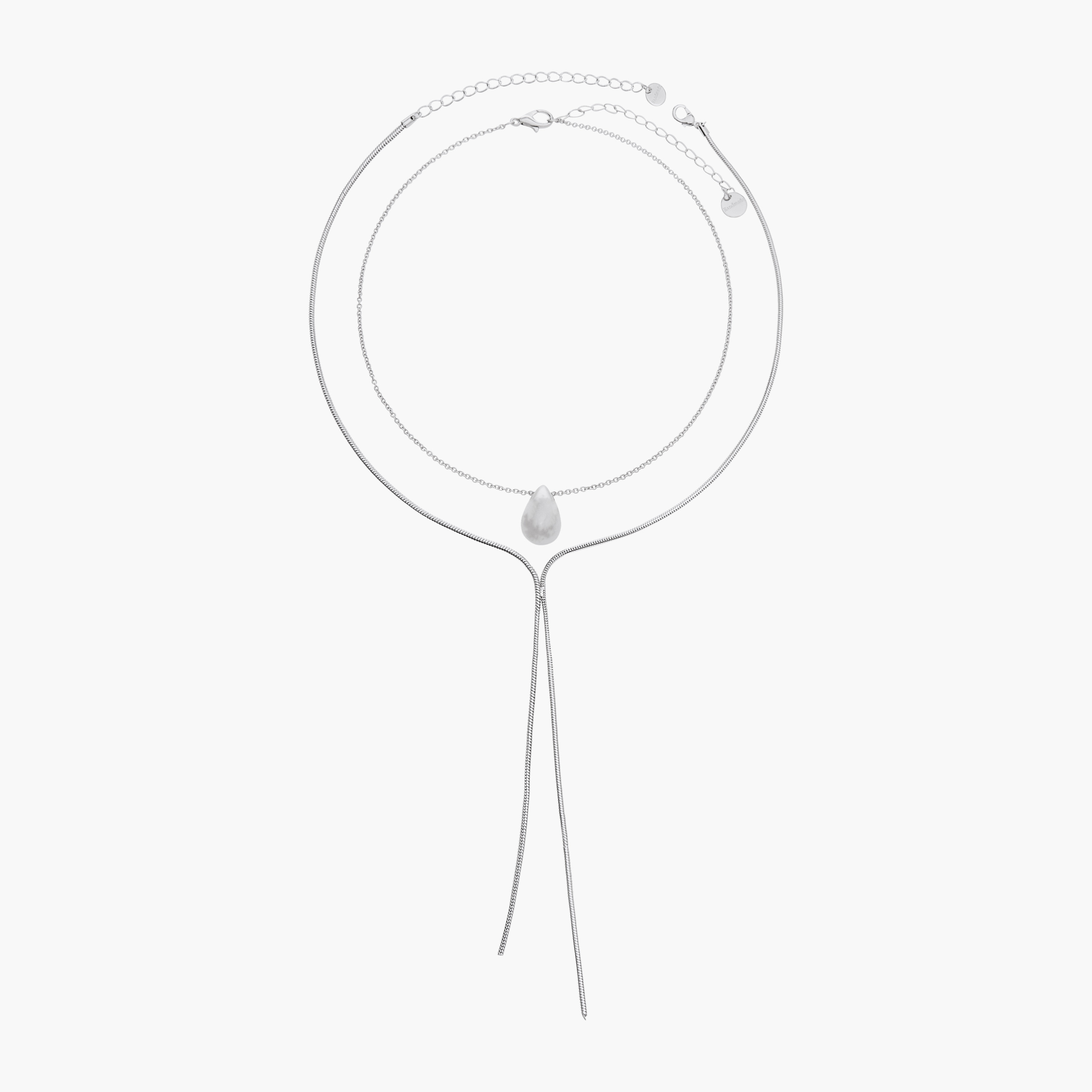 طقم عقد ميتالك من قطعتين بمشبك إغلاق-women-watchesandjewellery-jewellery-necklacesandpendants-image-1