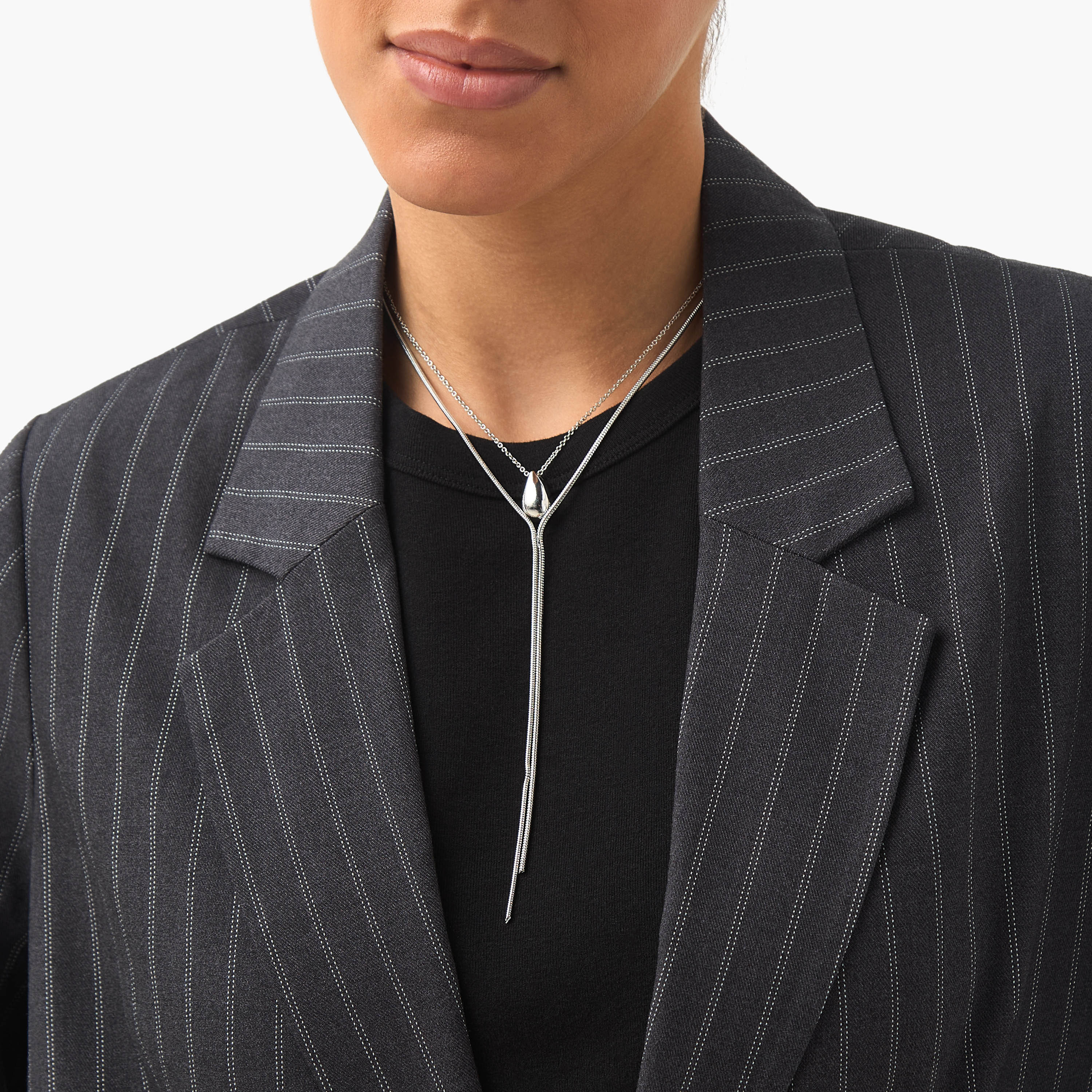 طقم عقد ميتالك من قطعتين بمشبك إغلاق-women-watchesandjewellery-jewellery-necklacesandpendants-image-2